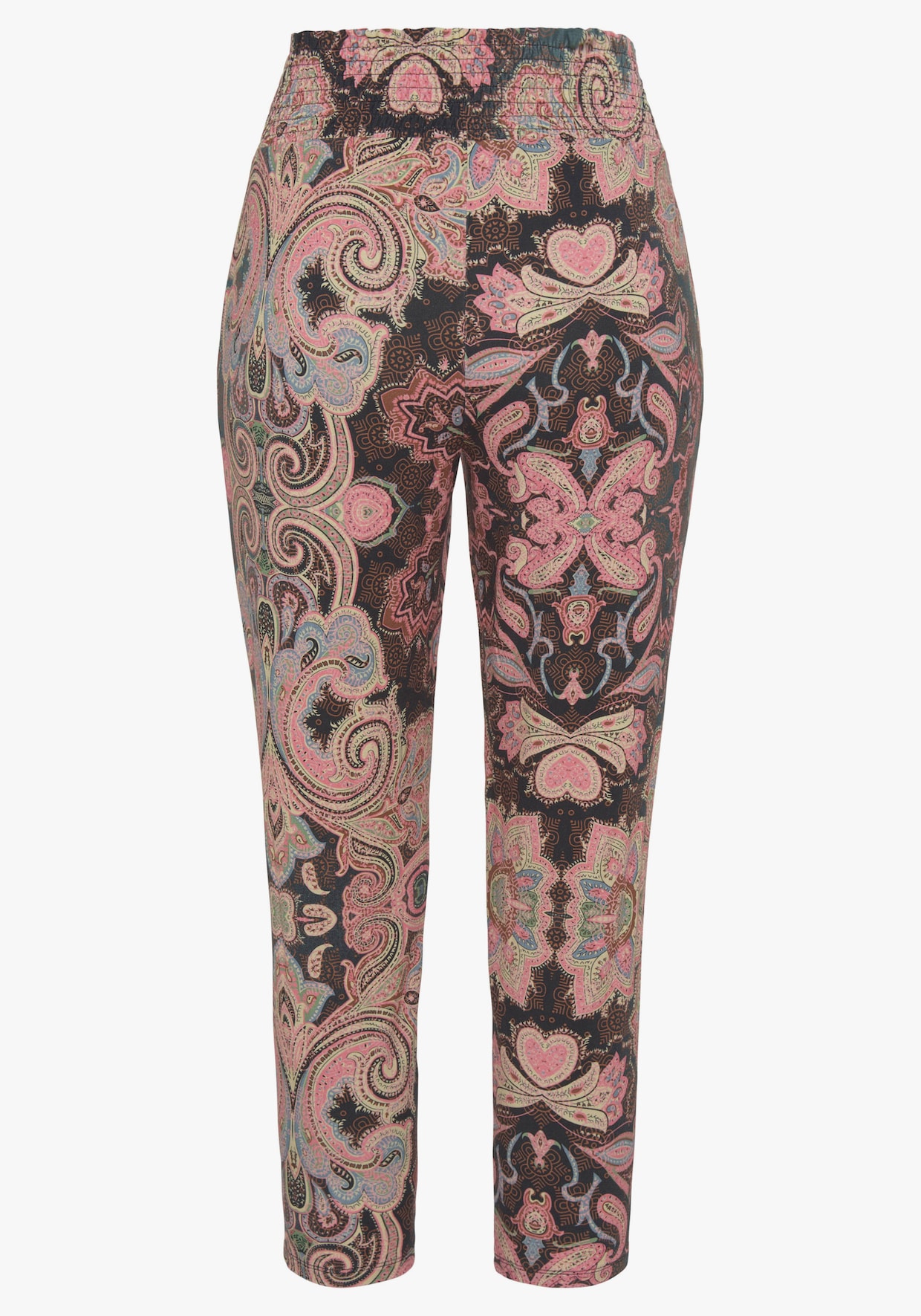 LASCANA Pantalon 7/8 - noir-corail imprimé