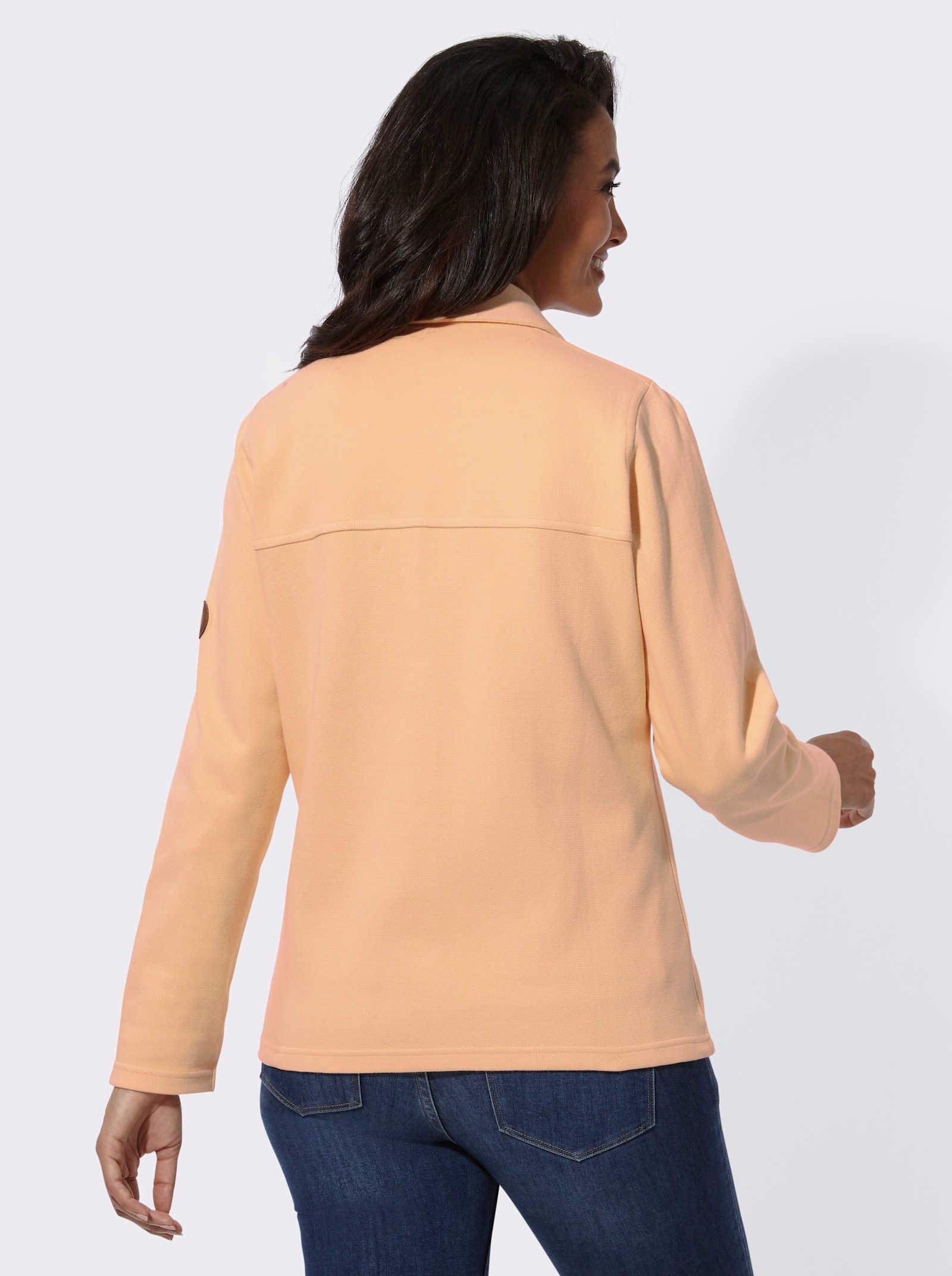 Shirtblazer mit aufgesetzten Brusttaschen - apricot