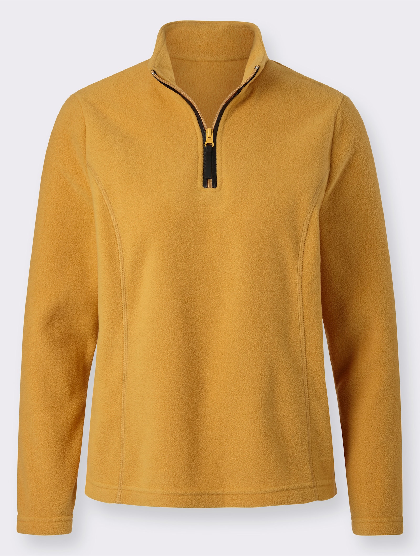 Fleccetröja med antinoppbehandling - ockra