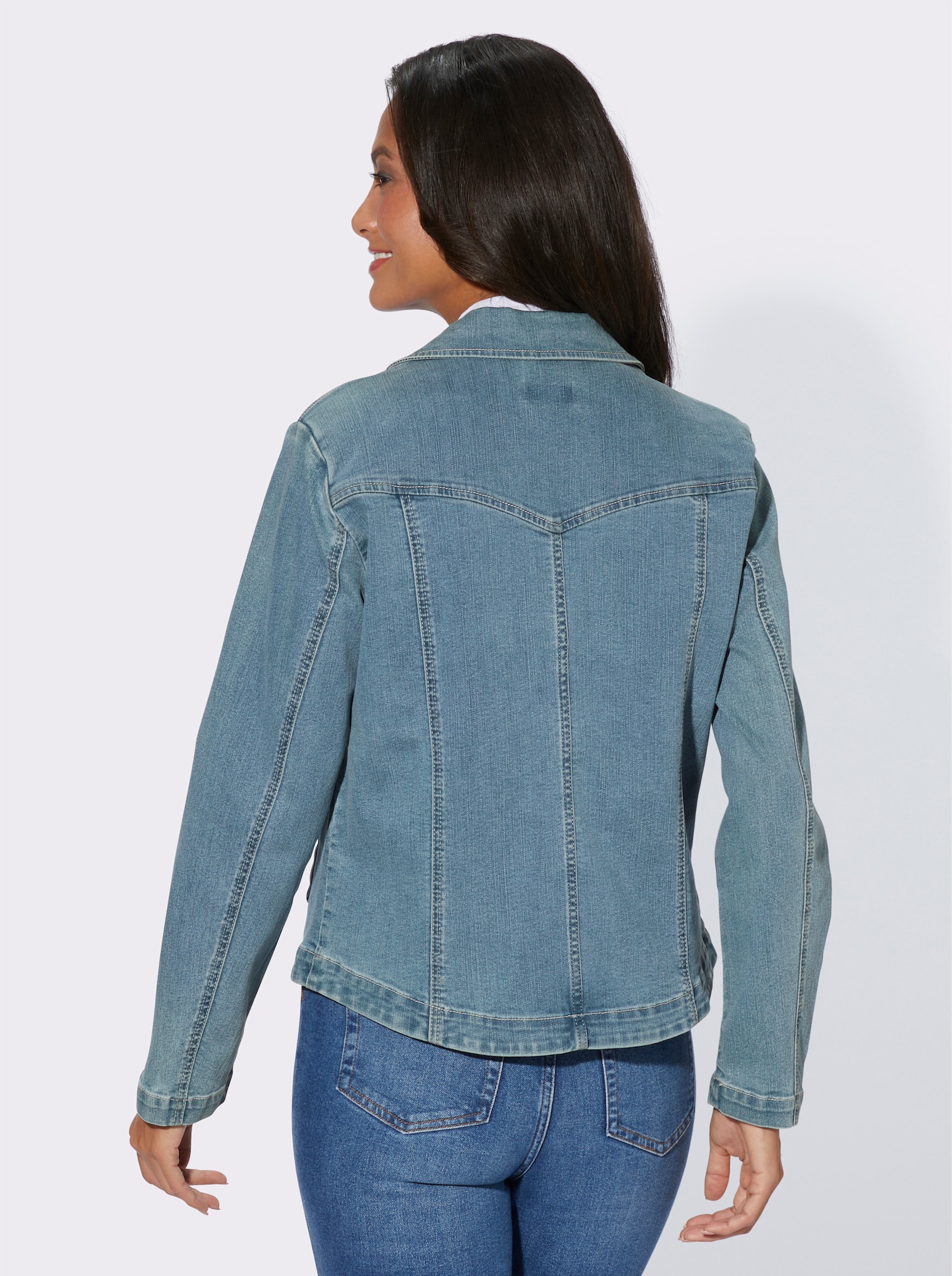 Jeansblazer mit Reverskragen - blue-bleached