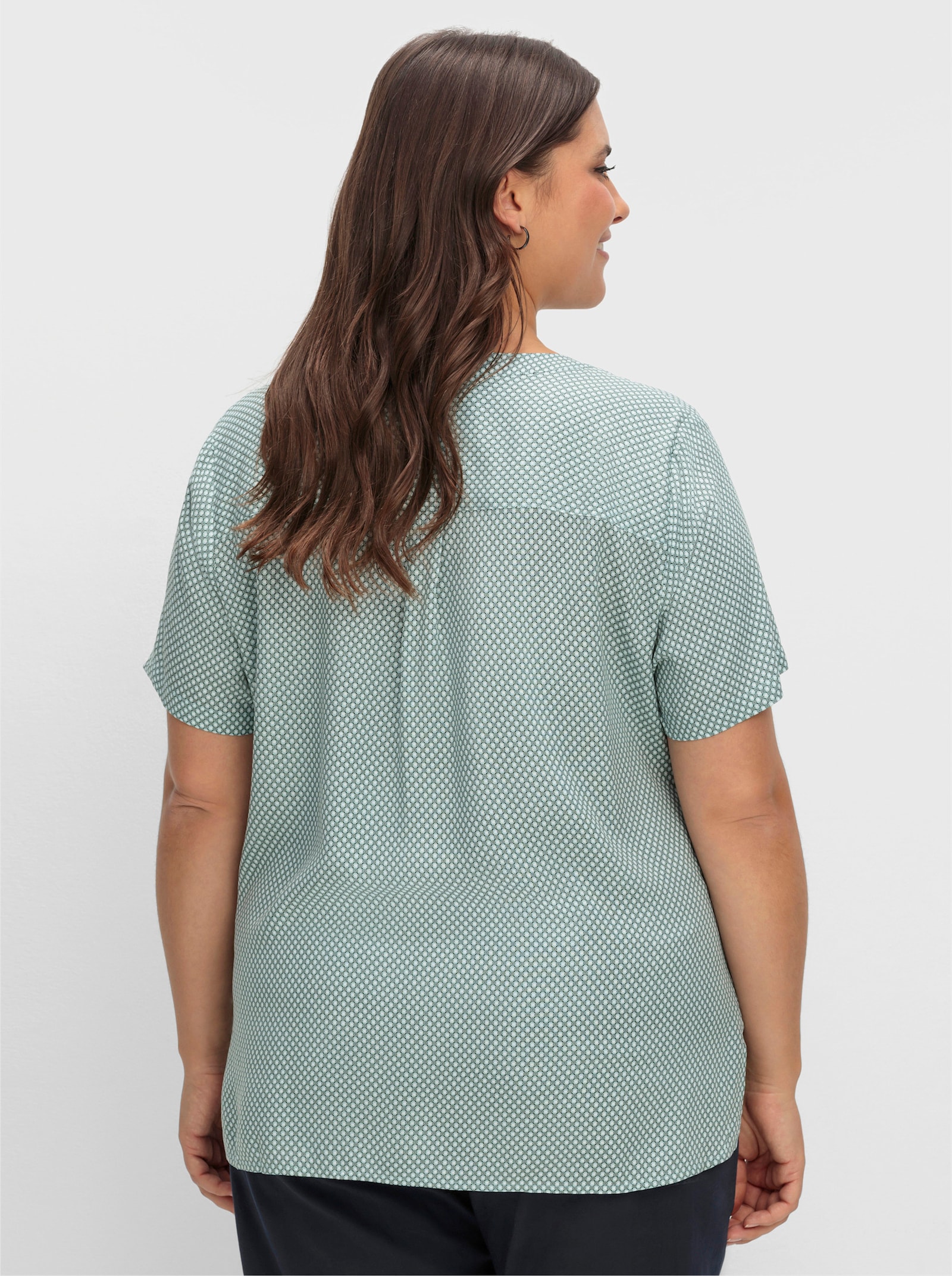 Schlupfbluse im Minimaldessin, aus Viskose - kalkmint-graphit-bedruckt