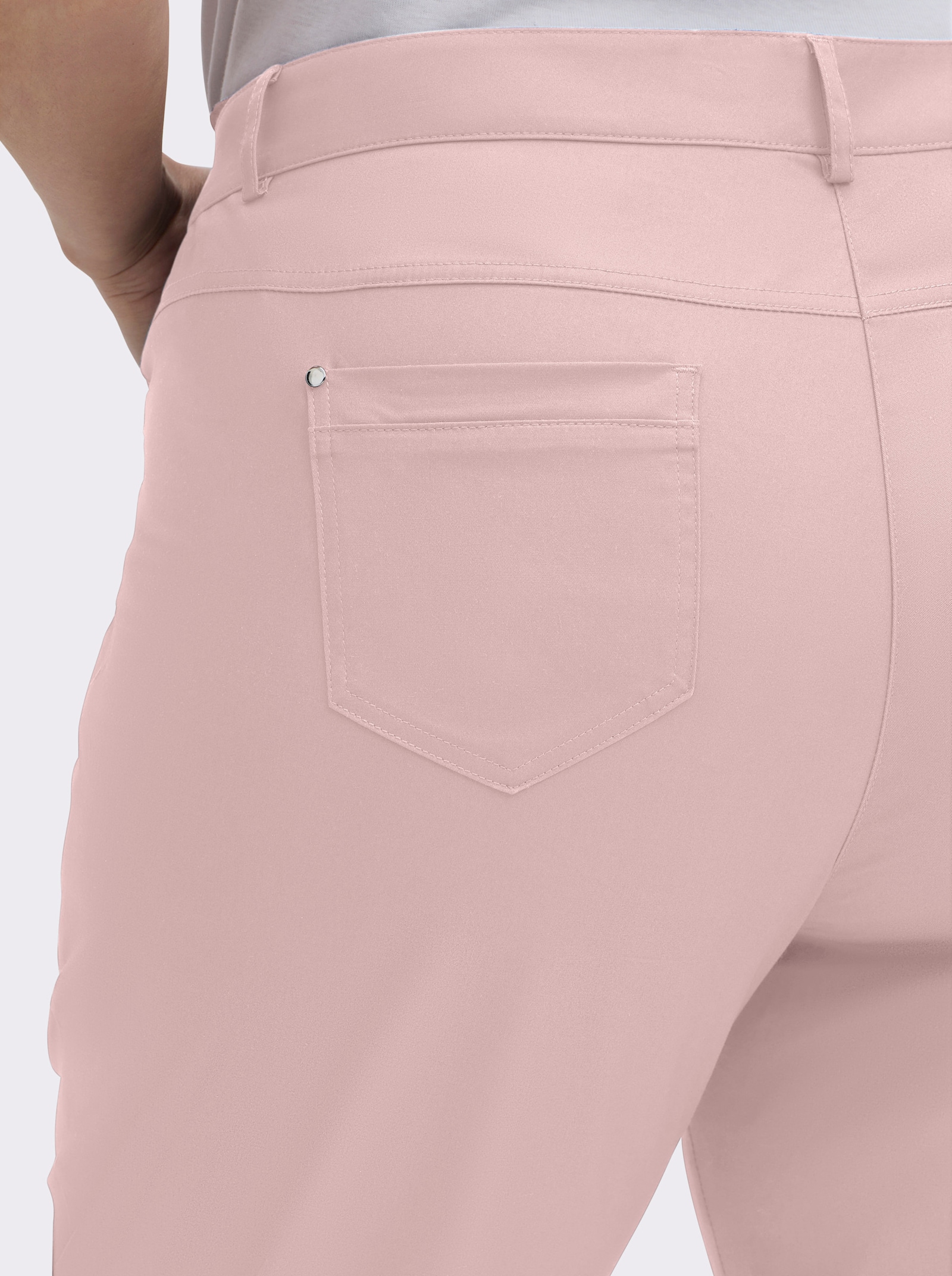 7/8-Jeans mit optisch streckenden Nähten - rosé
