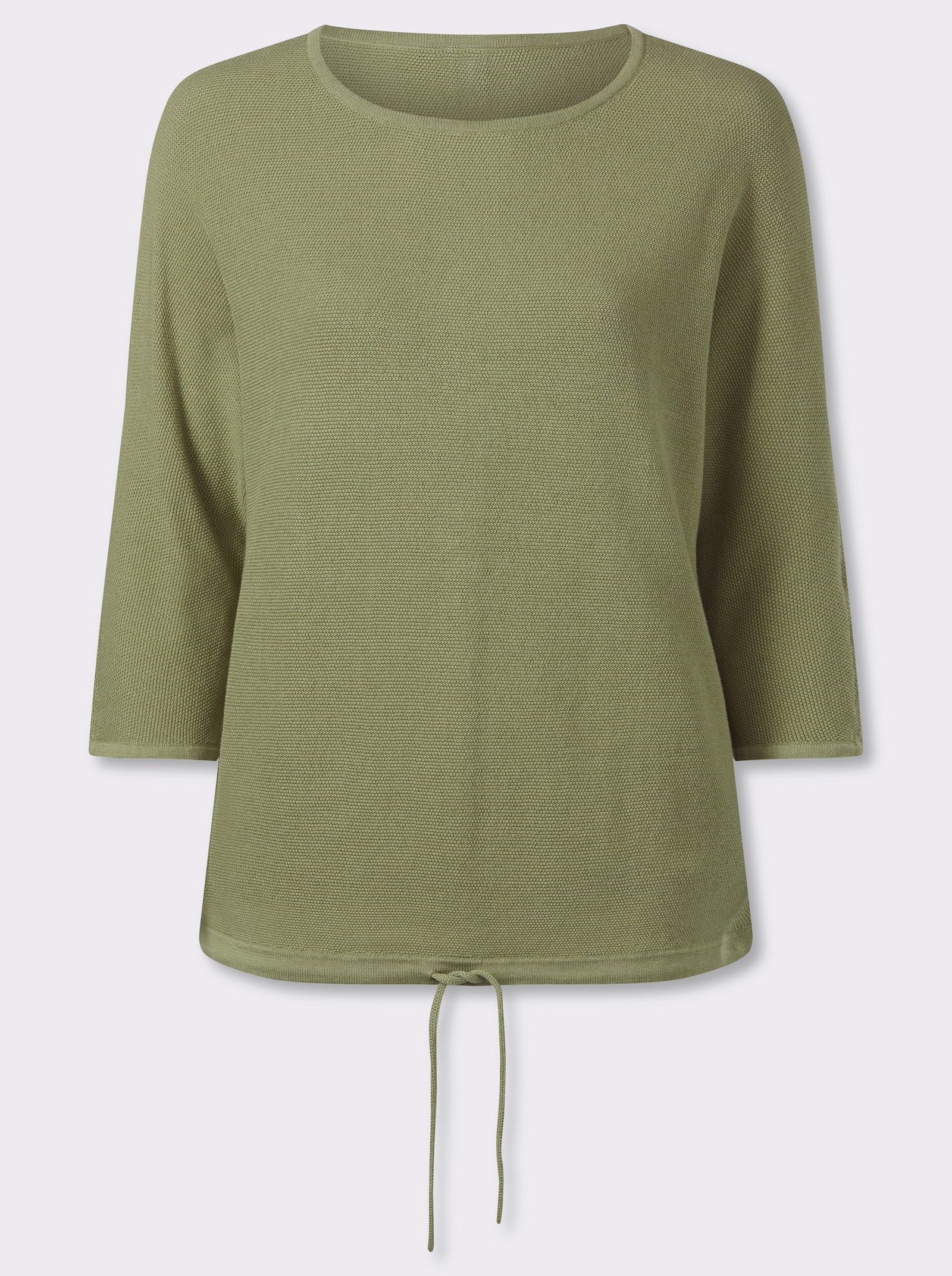 3/4 Arm-Pullover mit Fledermaus-Ärmeln - schilf