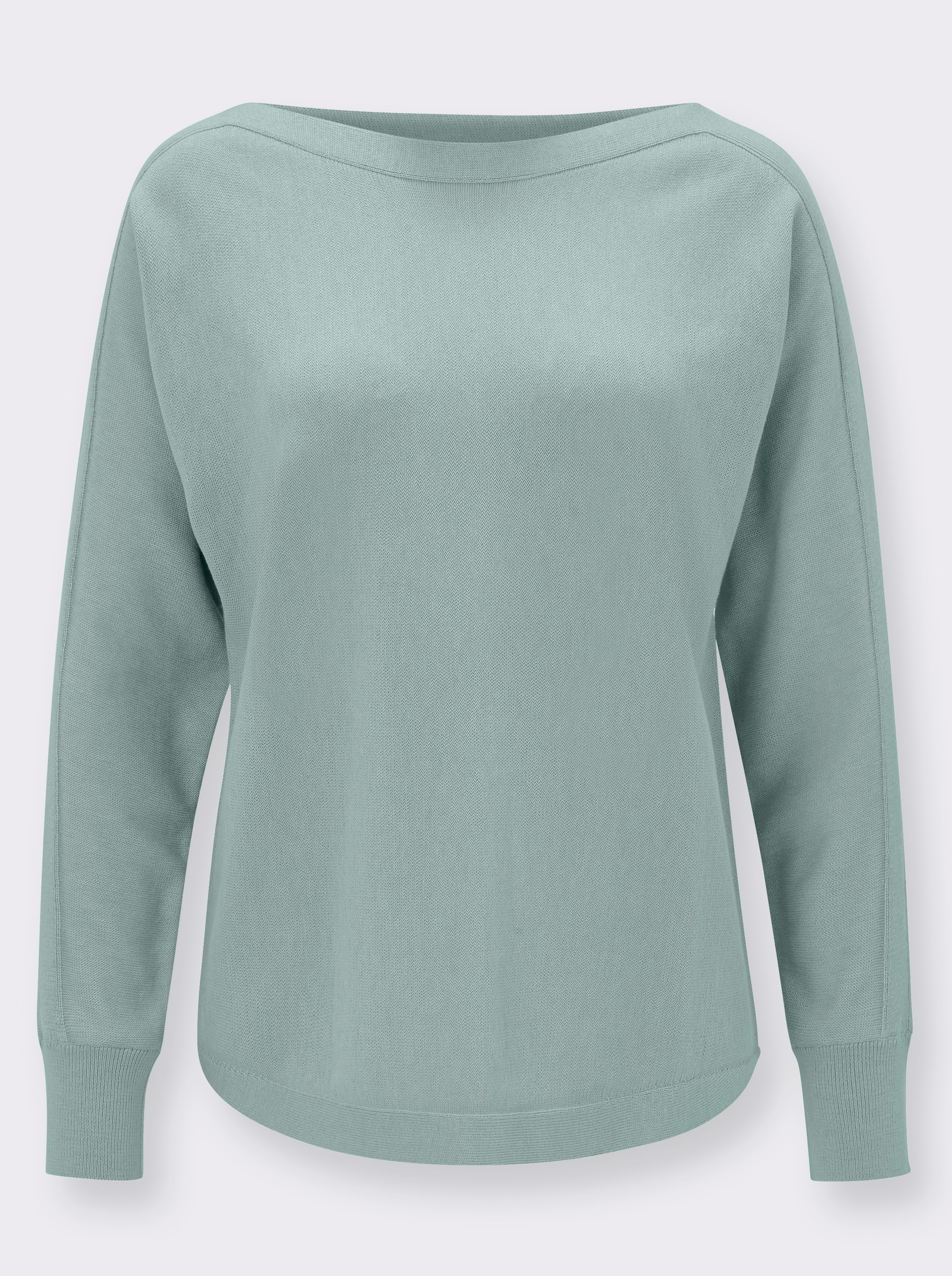 Langarm-Pullover in Jersey-Strick - kalkmint
