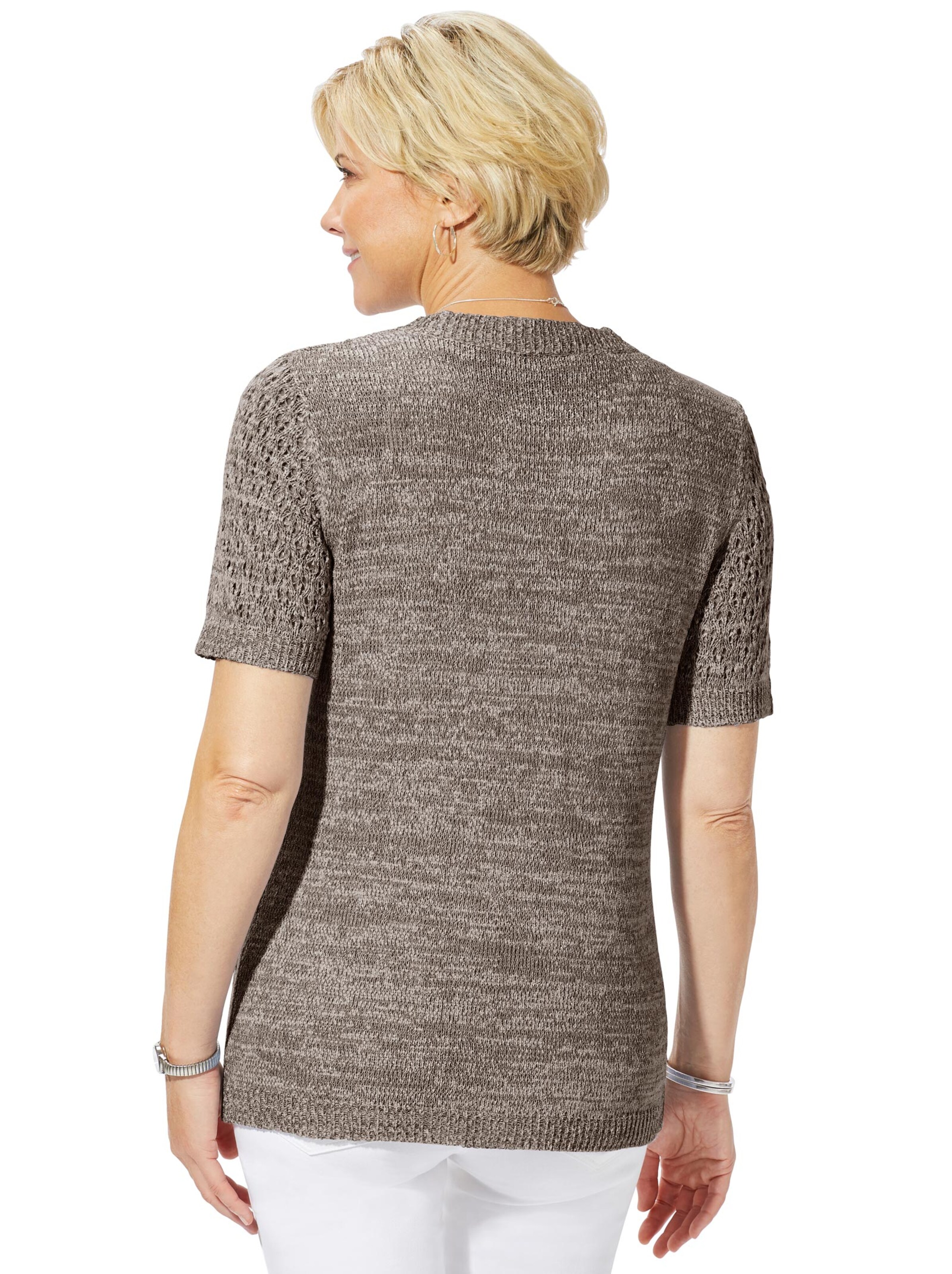 Collection L Strickjacke - taupe-meliert