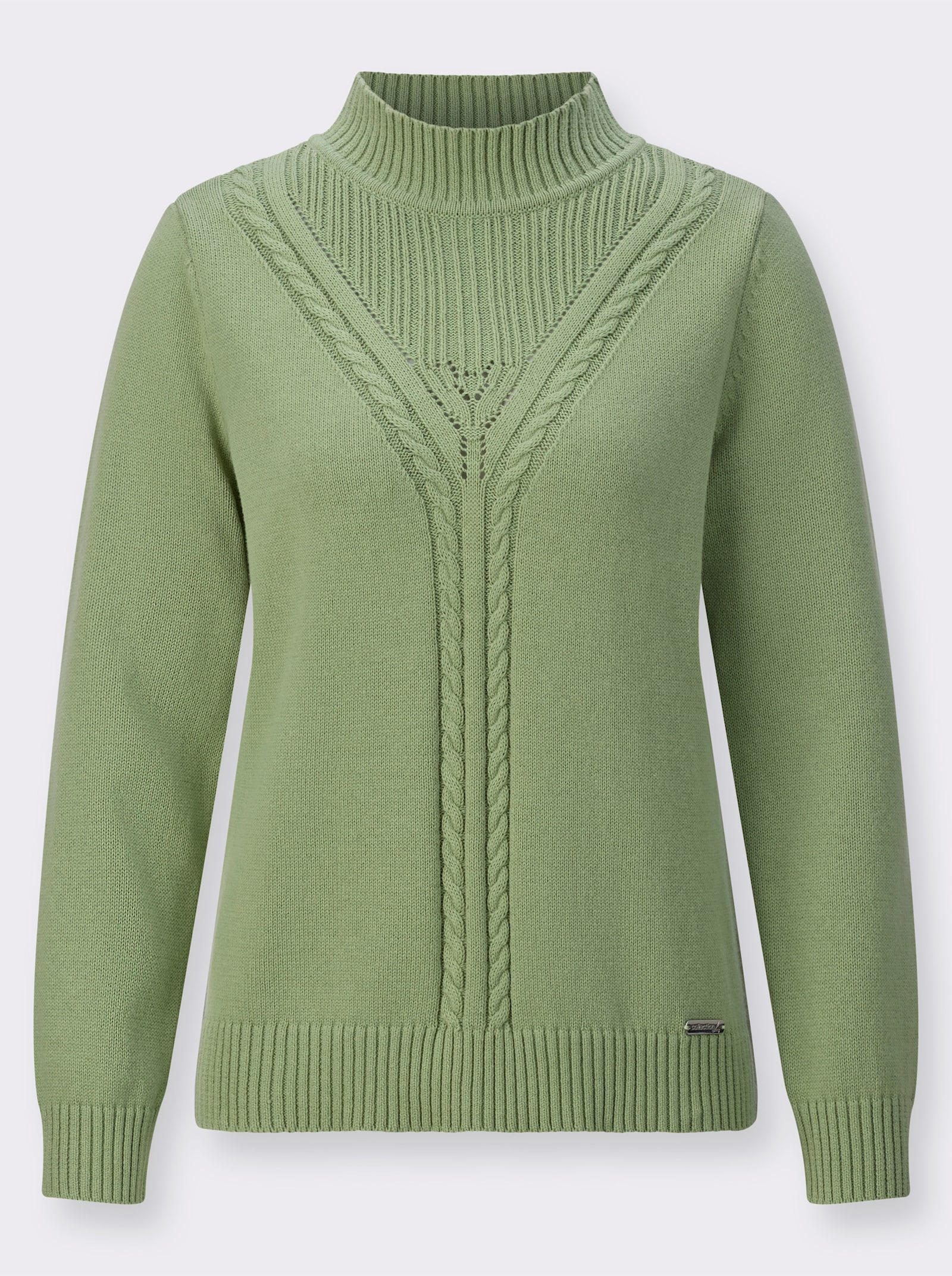 Pullover mit Strickmuster im Vorderteil - eucalyptus