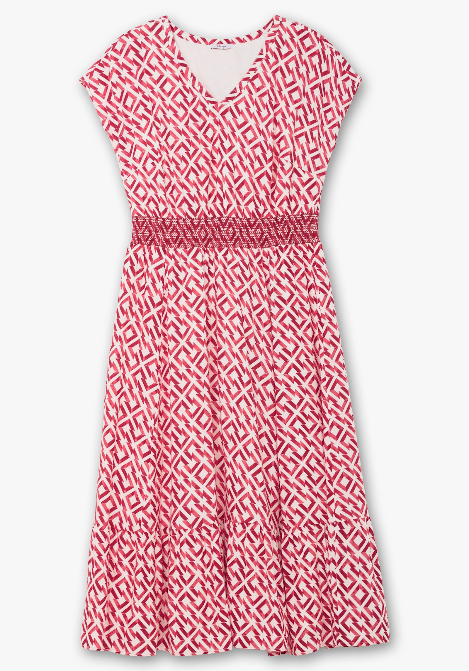 sheego Maxikleid mit Smokbund und Grafikprint - hummer-gemustert