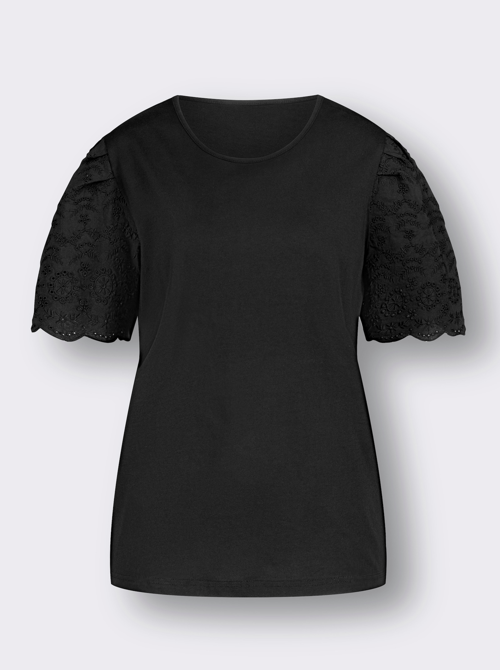 Tričko, kr. ruk., dier.výšivka - čierna