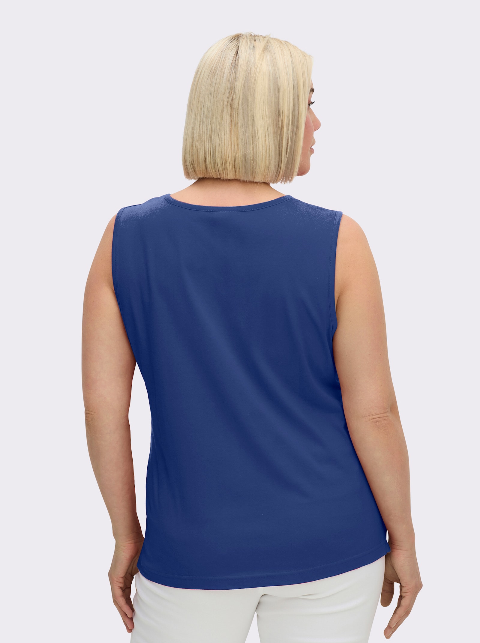 Shirttop mit Seitenschlitzen - royalblau