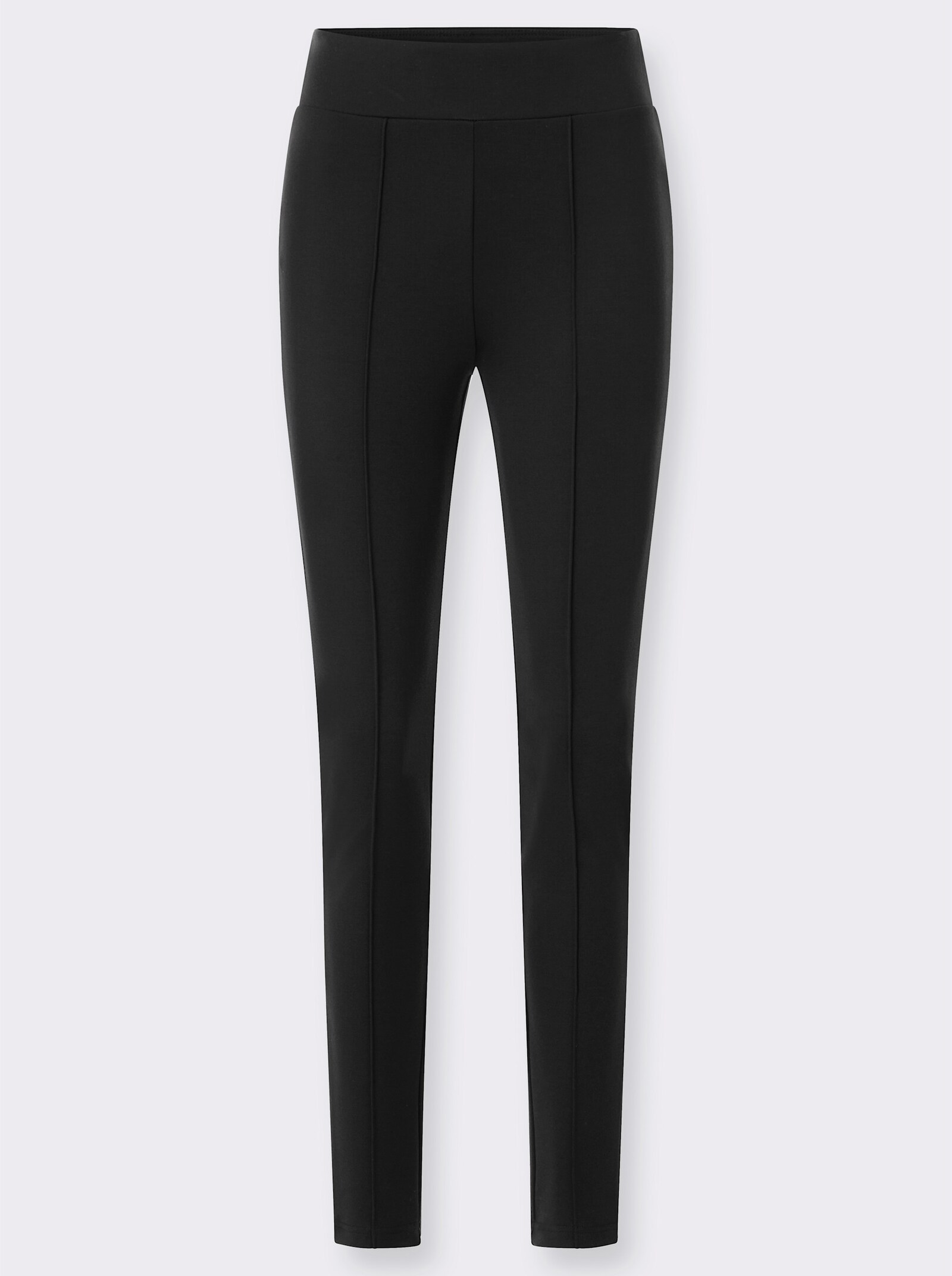 Freizeithose mit Biesenverzierung - schwarz