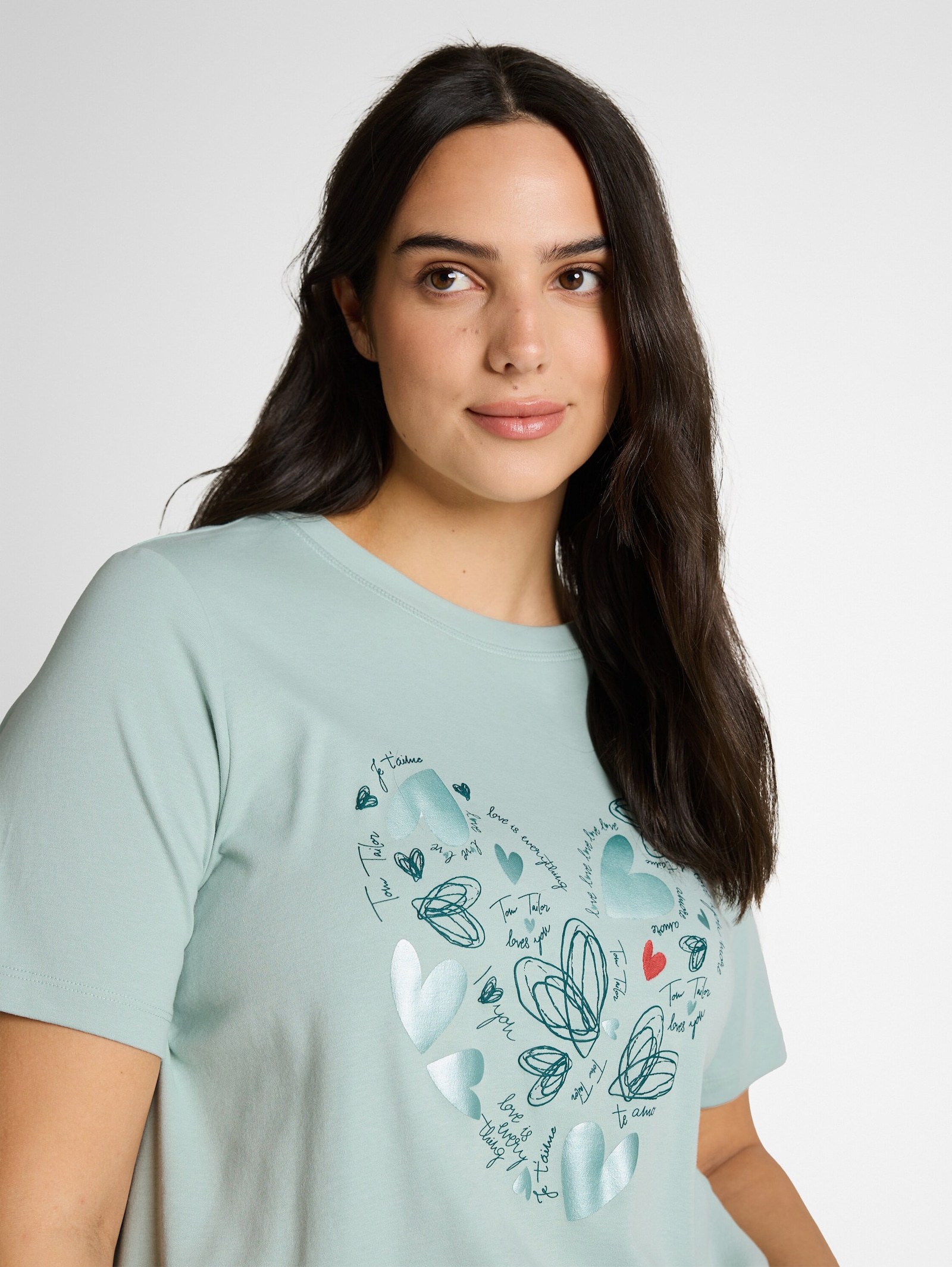 TOM TAILOR PLUS T-Shirt - soft dusty blue