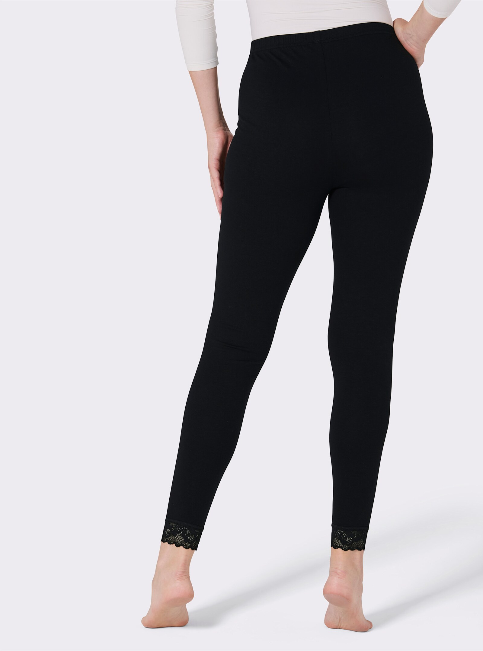 feel good Leggings - schwarz + grau-meliert