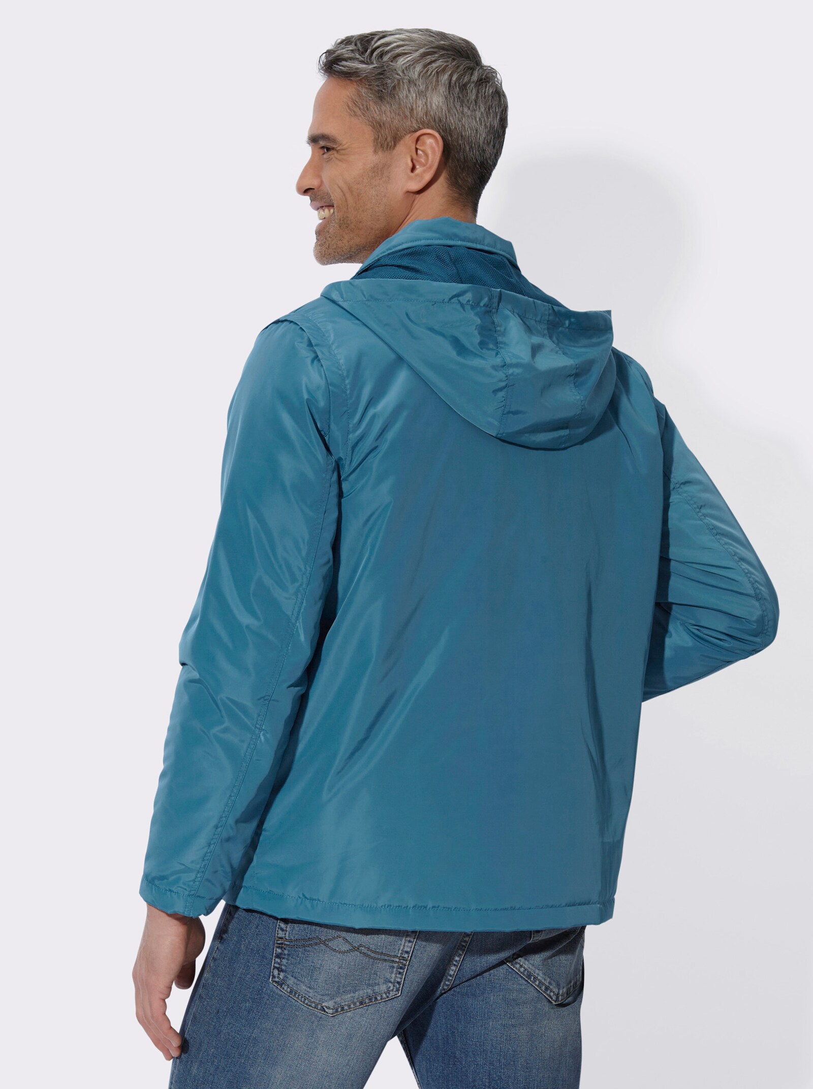 Outdoorjacke mit abzippbaren Ärmeln - topas-anthrazit