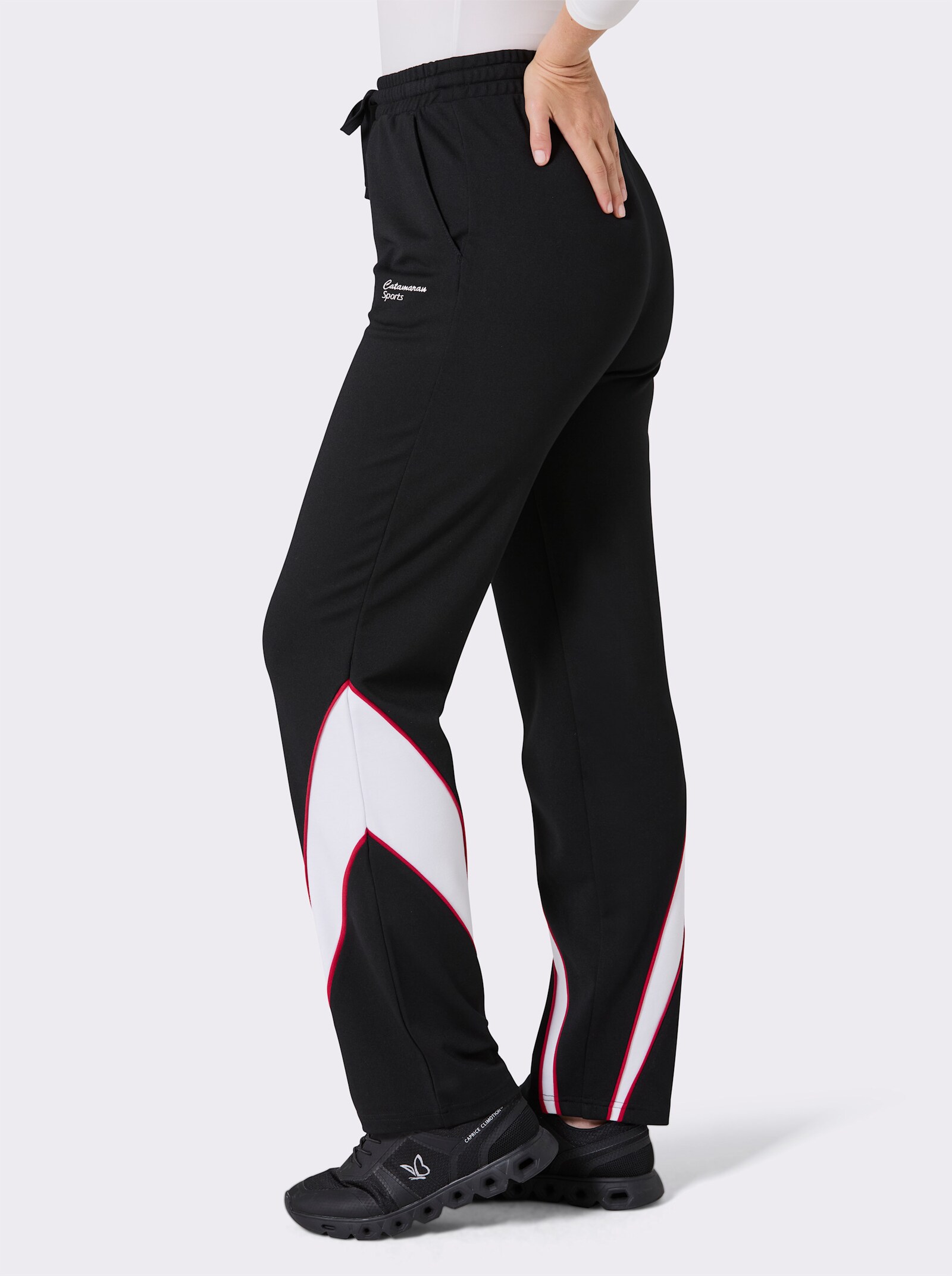 Catamaran Sports Sporthose mit seitlichen Taschen - schwarz-rot