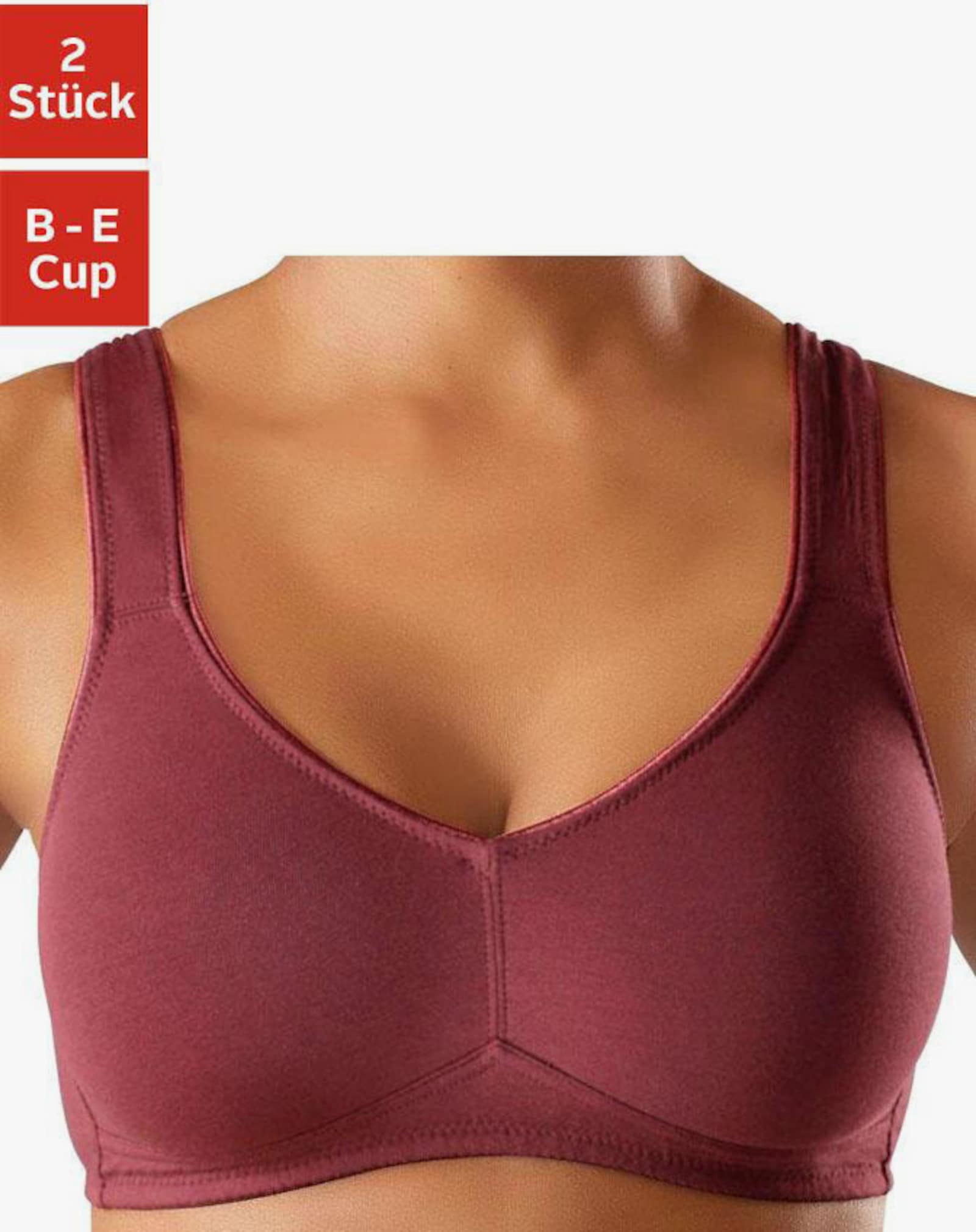 petite fleur Soft-BH - bordeaux+weiß