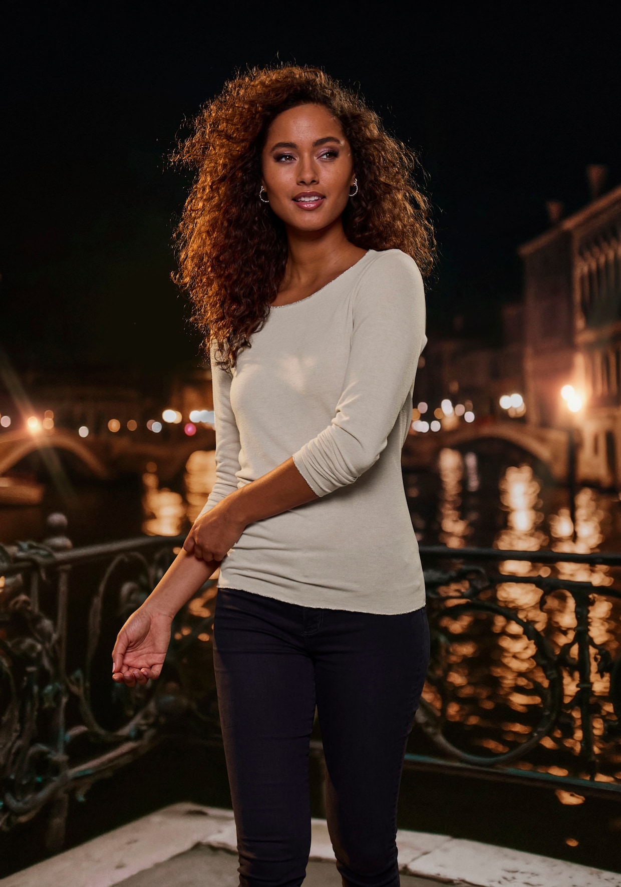 LASCANA Shirt met lange mouwen - zand