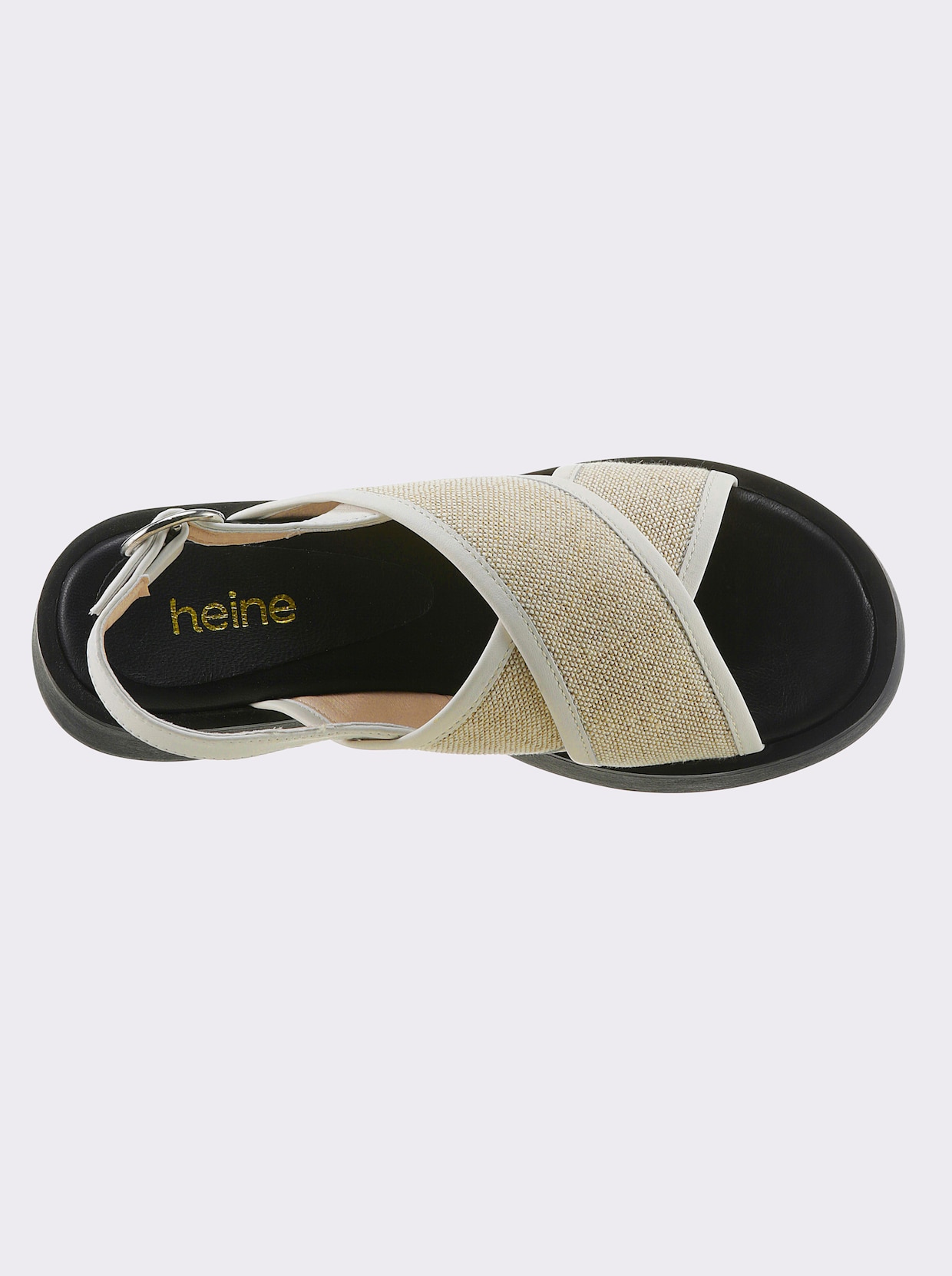 heine sandaaltjes - beige/zwart