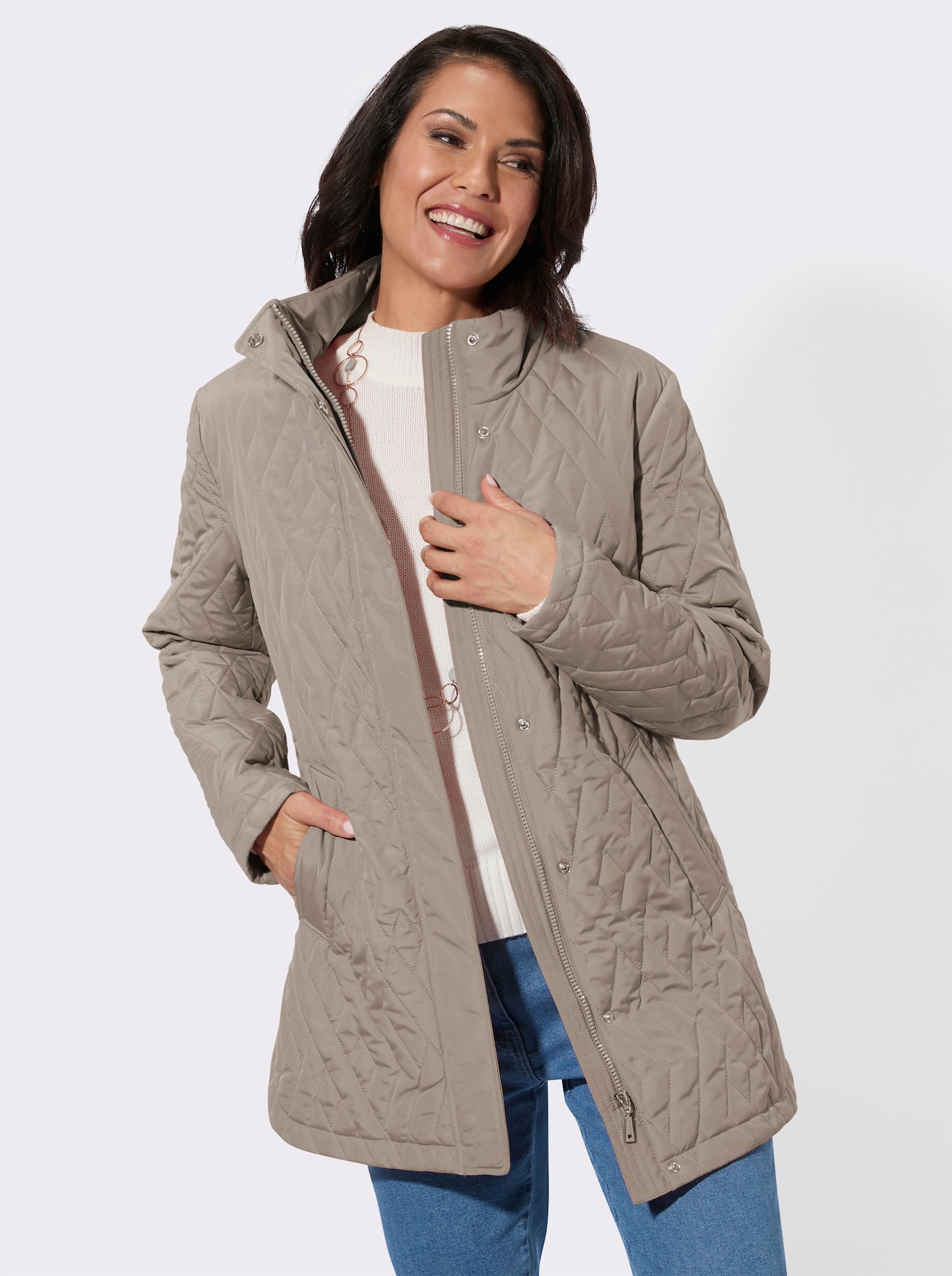 Steppjacke mit Seitenschlitzen - sesam