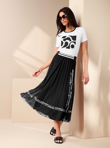 heine Kurzarmshirt mit Glitzersteinchen - ecru