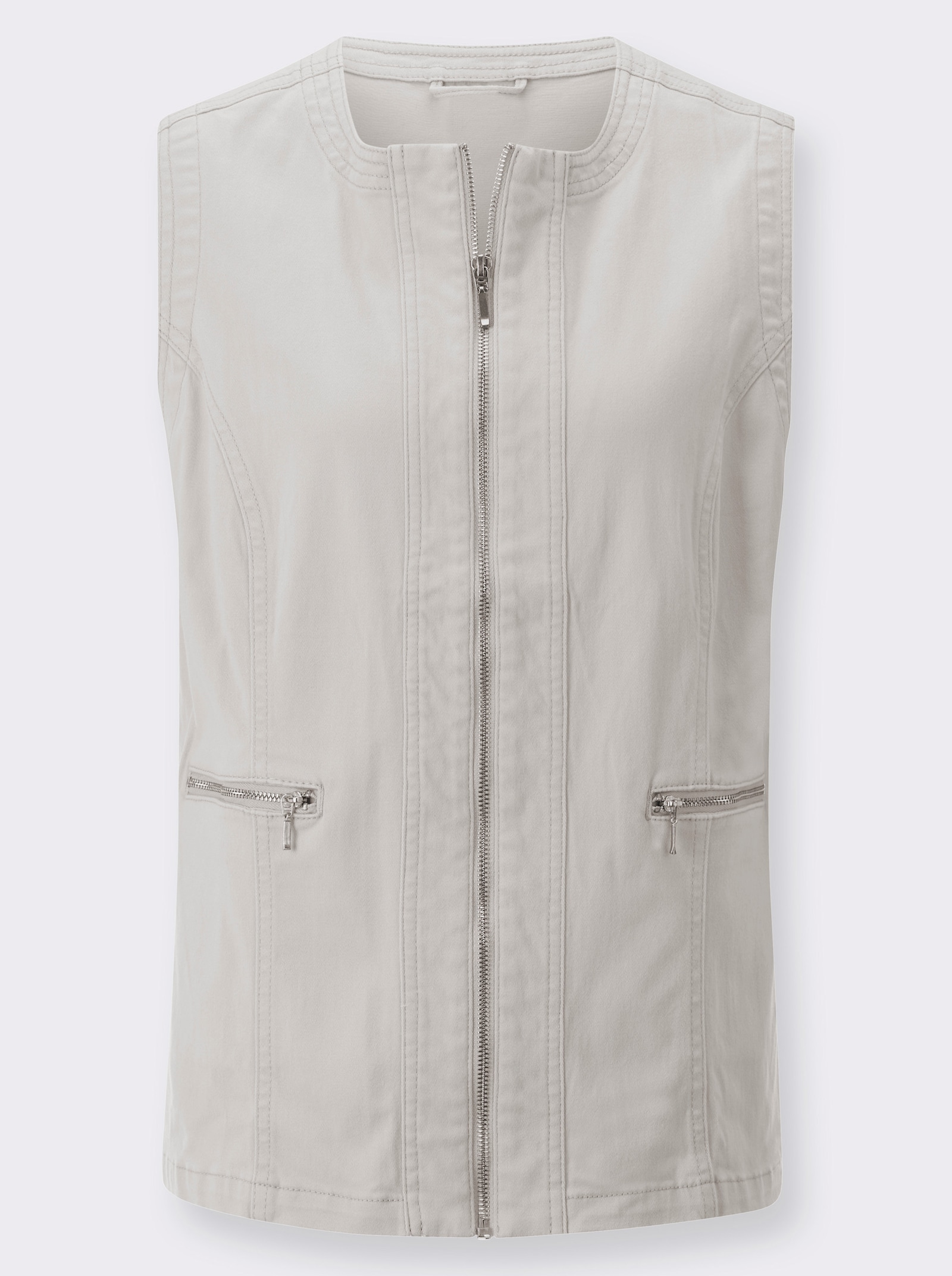 Gilet met ritszakken - lichtgrijs
