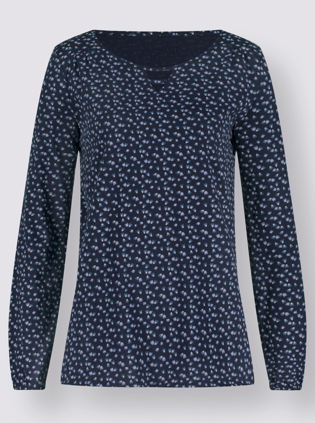 Langarmshirt - nachtblau-bedruckt