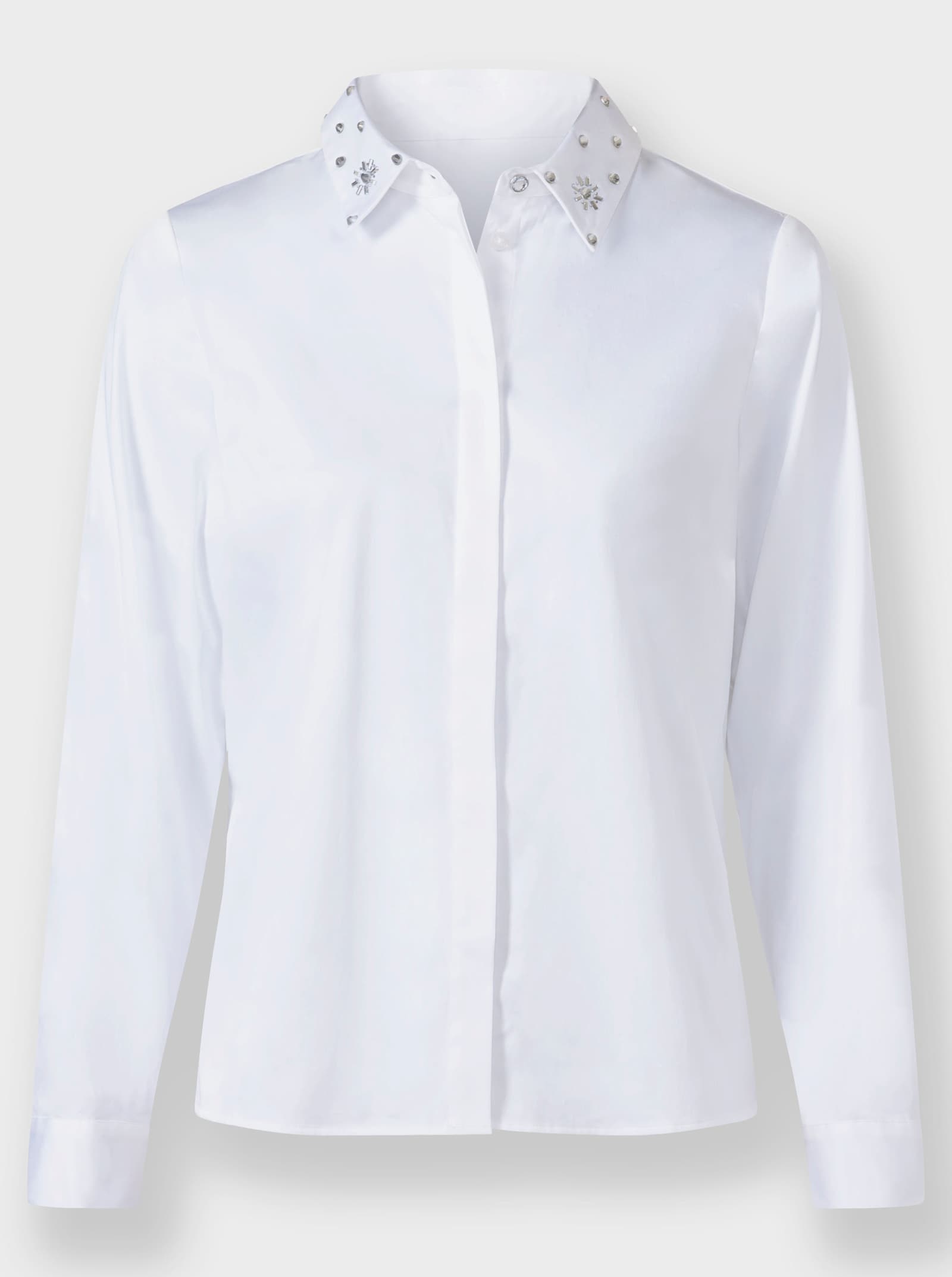 heine Hemdbluse mit Glitzersteinchen - weiss
