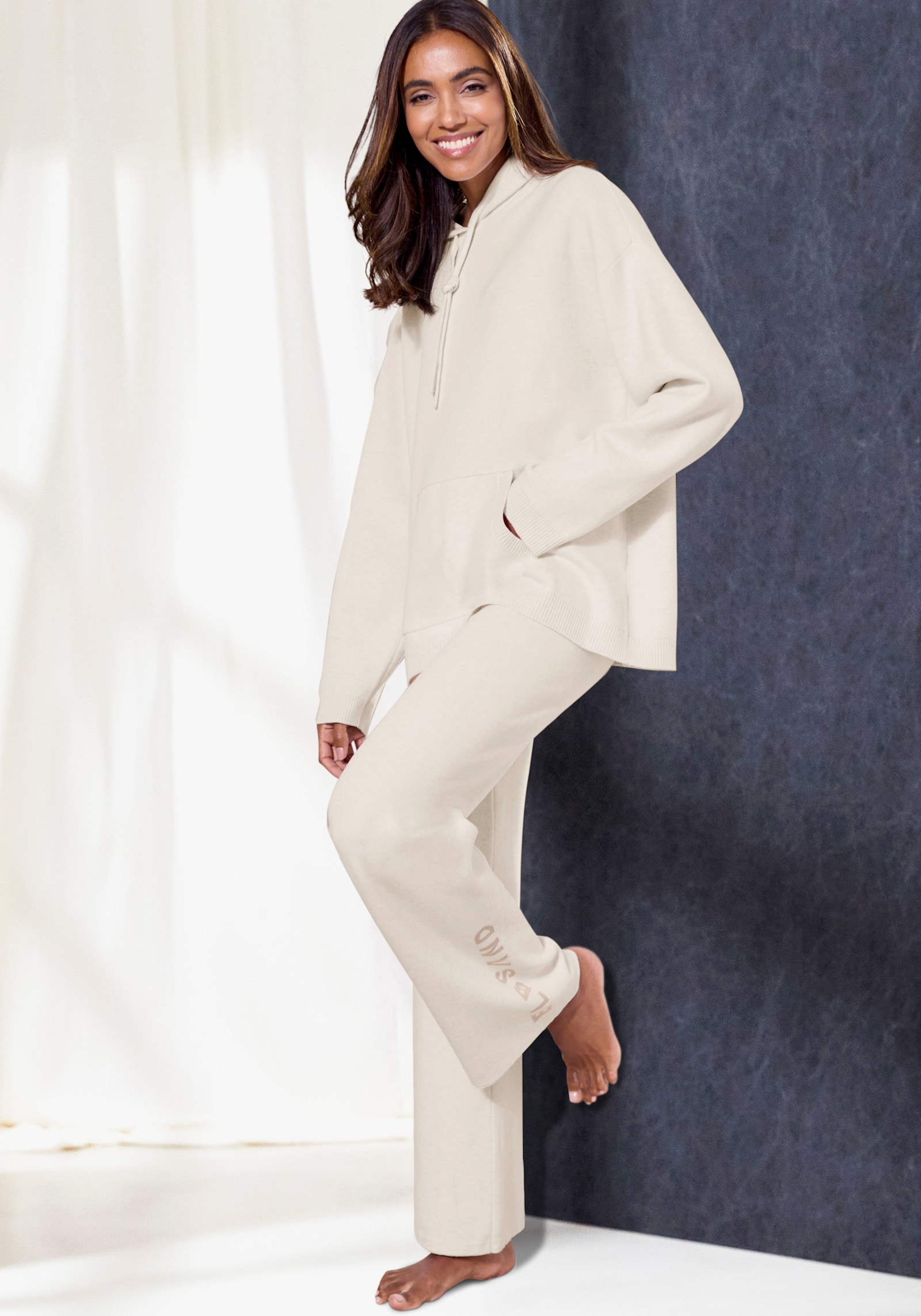 Elbsand Hoodie - wollweiss meliert