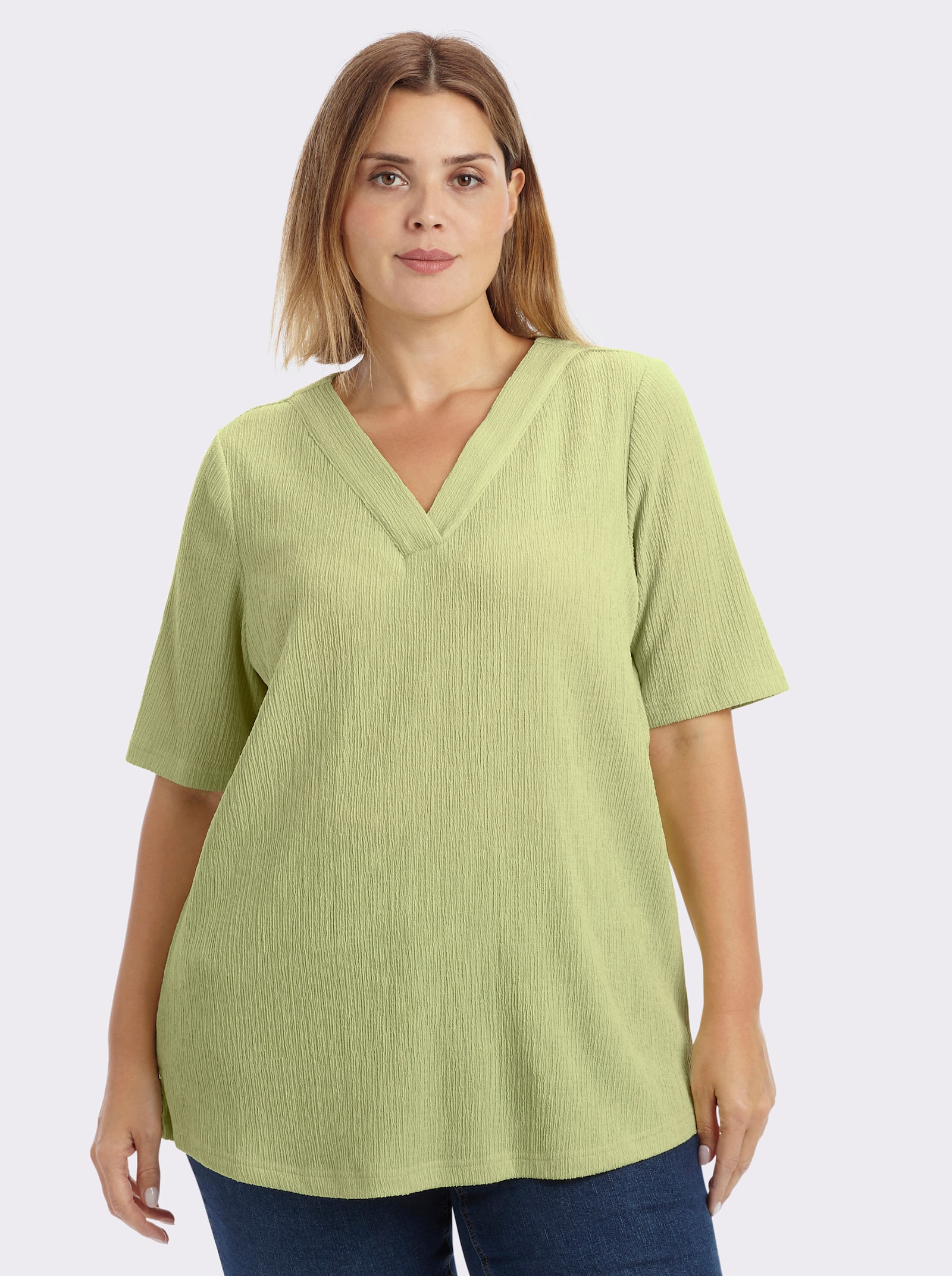 sheego Blusenshirt mit Halbarmen - pistazie