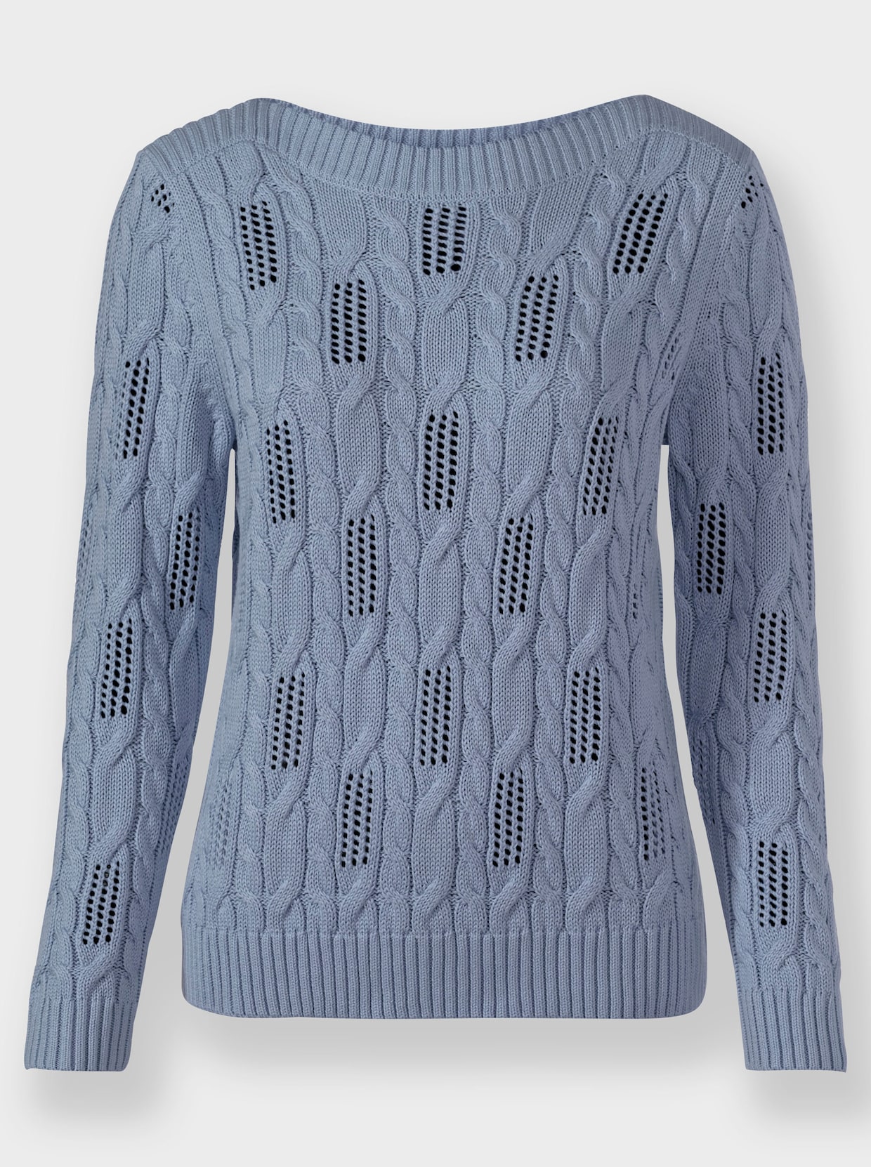 Langarm-Pullover - taubenblau