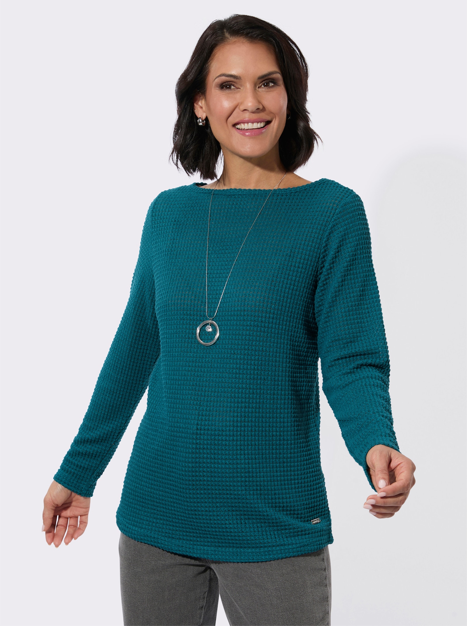 Langarmshirt mit U-Boot-Ausschnitt - aquapetrol