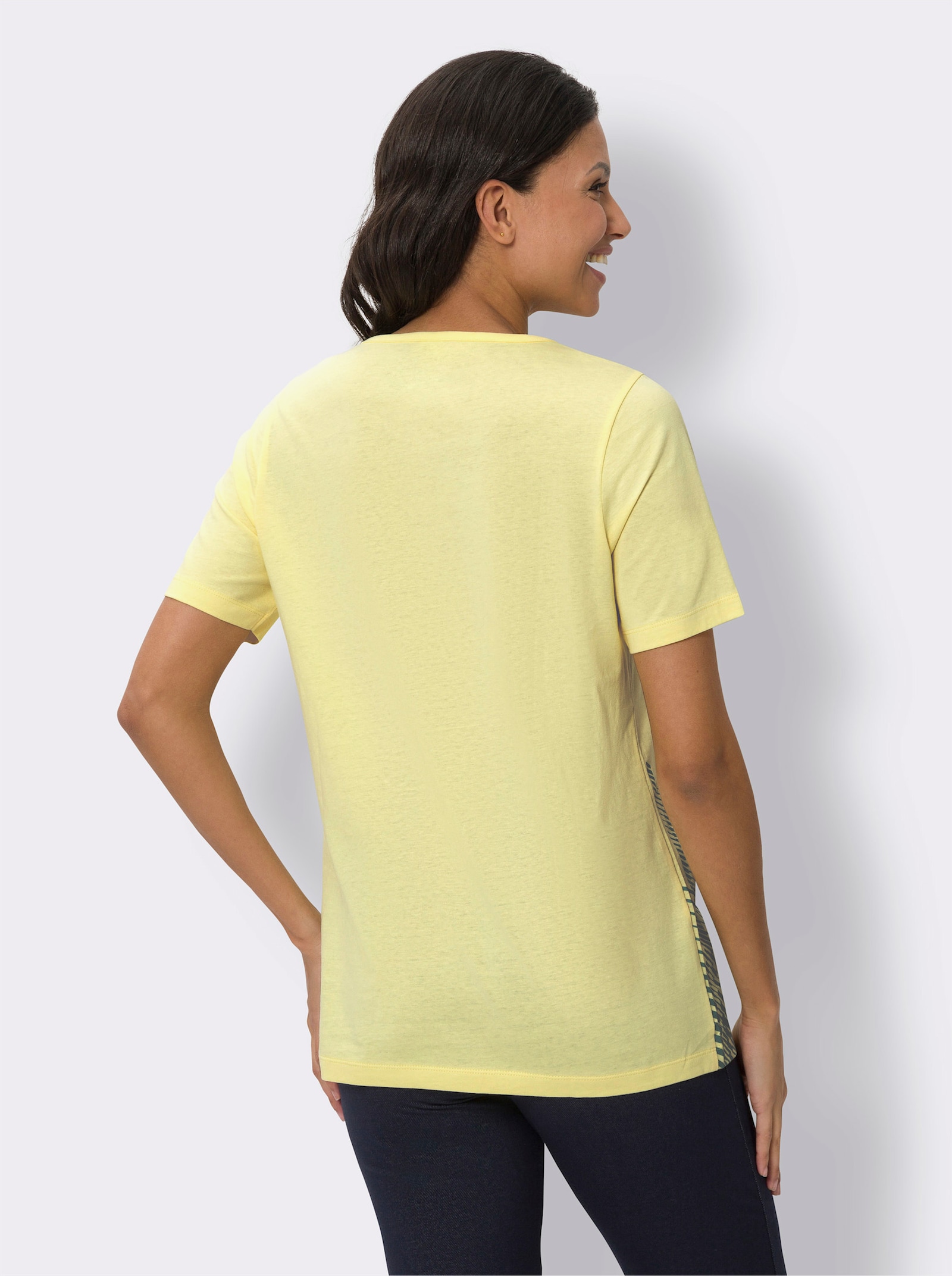 Longshirt mit V-Ausschnitt - zitrone