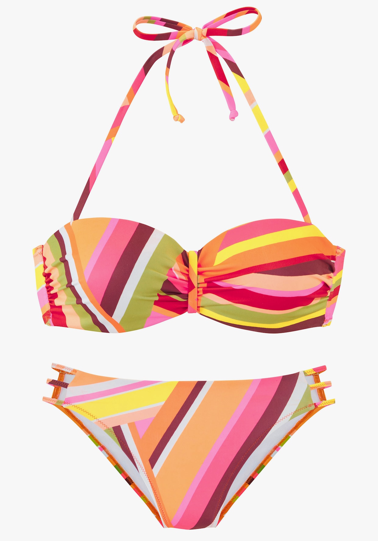 Bruno Banani Maillot de bain bandeau à armatures - orange imprimé