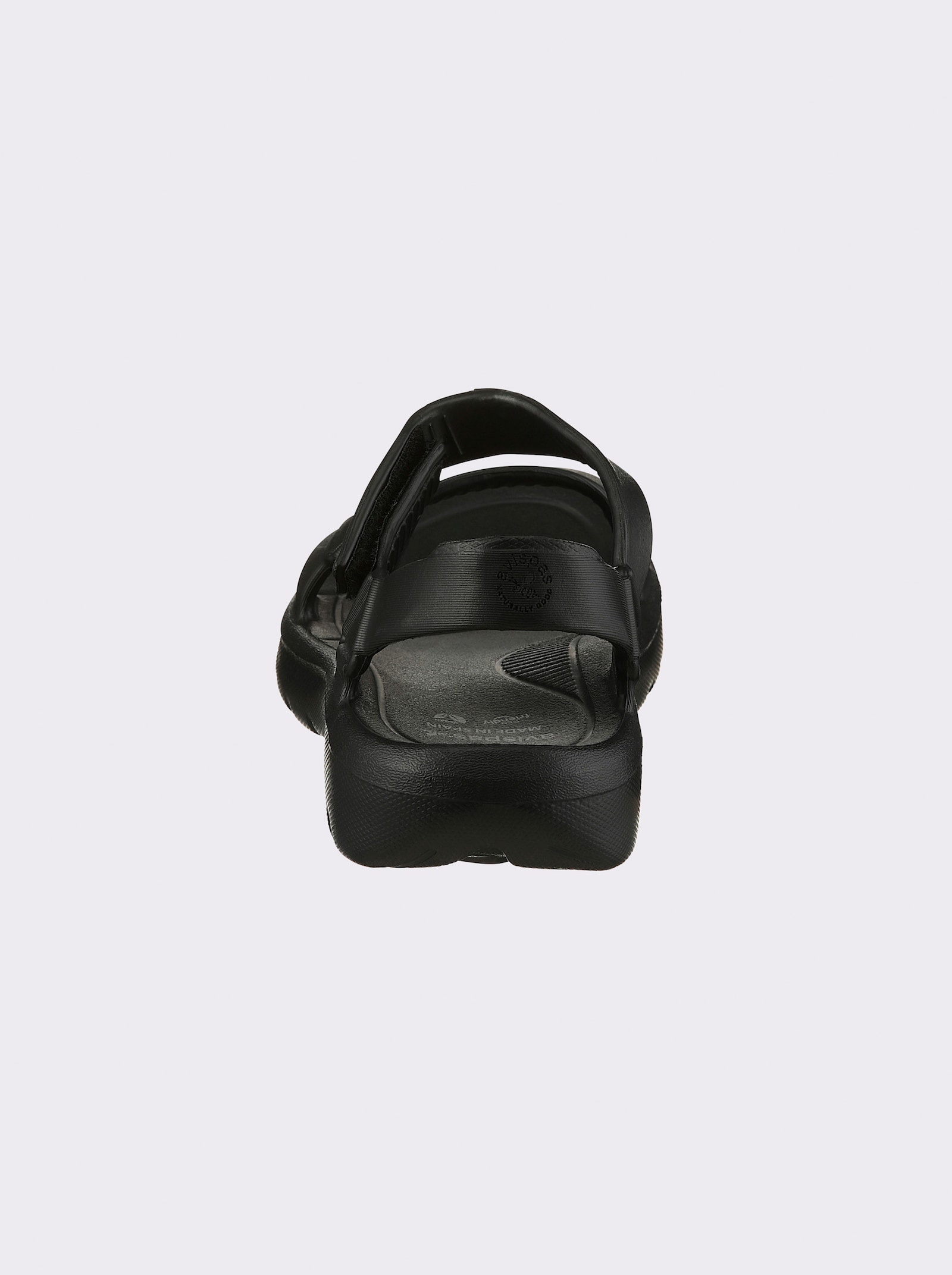 Badslipper met klittenbandsluiting - zwart