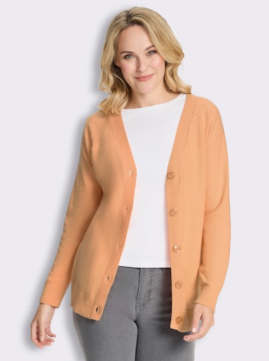 Strickjacke mit Raglan-Ärmeln - apricot
