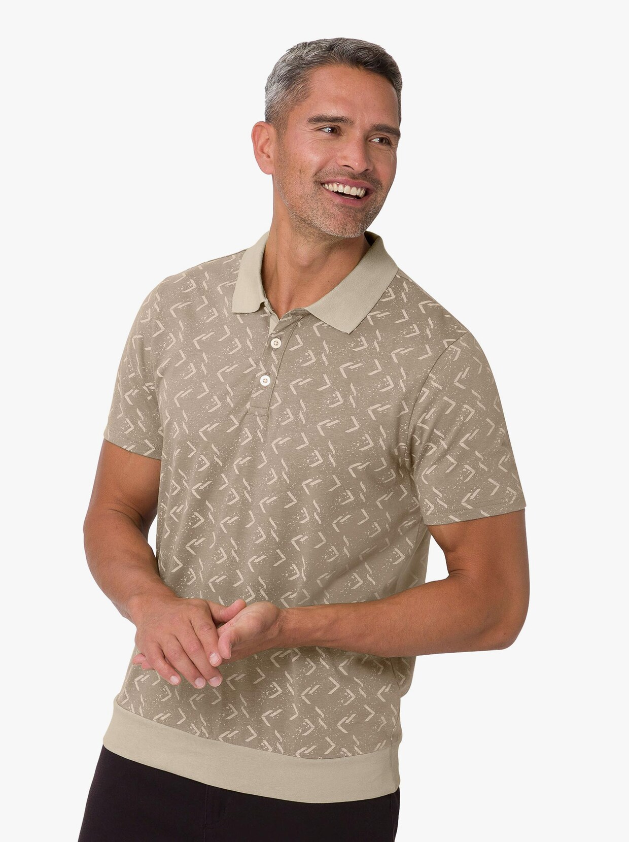 Poloshirt - sesam-sand-bedruckt