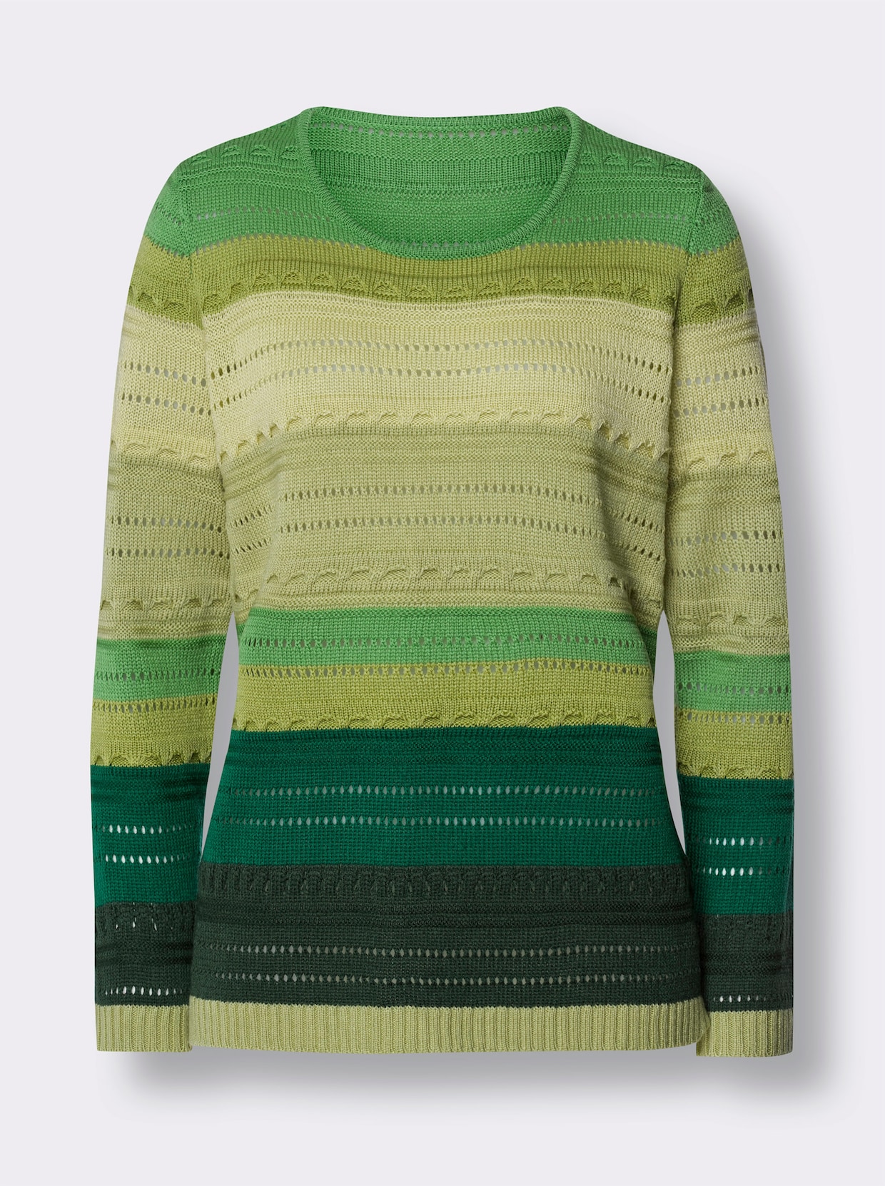 Ajourpullover - lindegroen/appelgroen gedessineerd