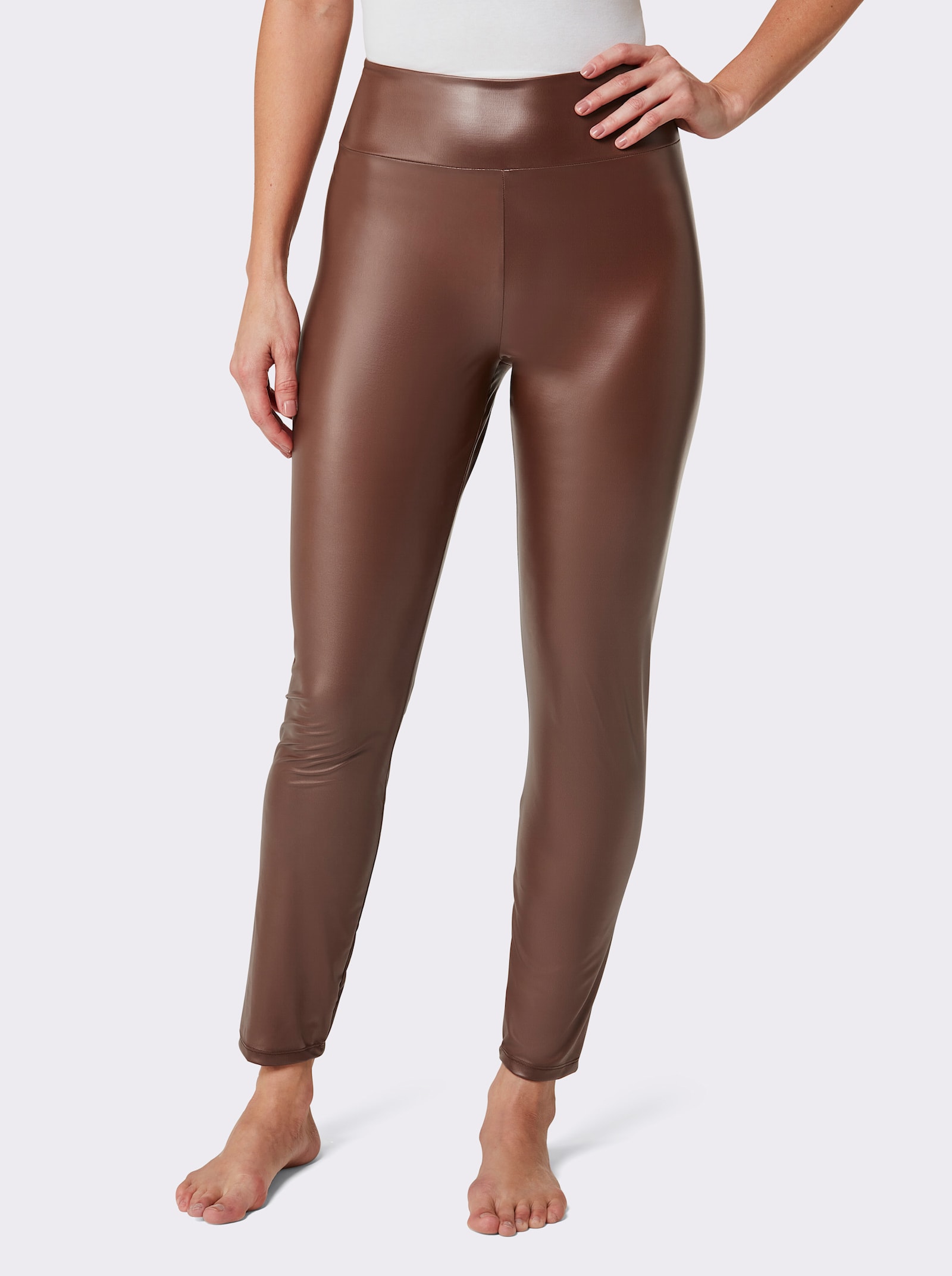 wäschepur Legging in leerlook - chocolade