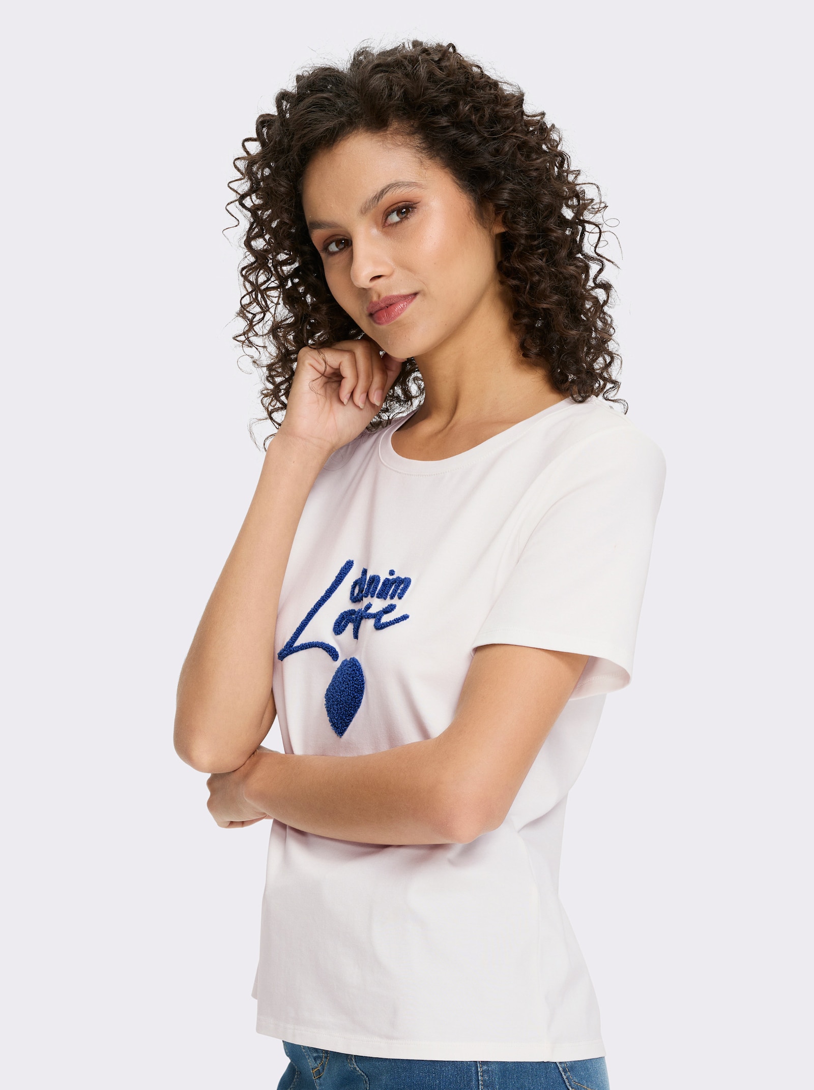 heine T-shirt à manches courtes avec détails décoratifs - écru