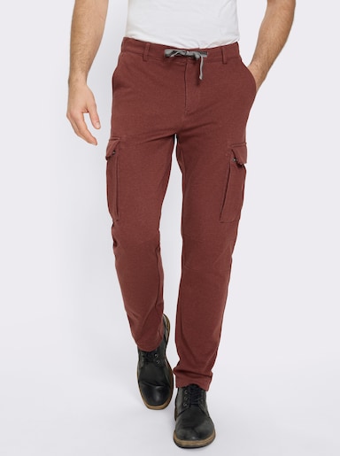 Marco Donati Cargohose mit elastischem Bund - rotbraun-meliert