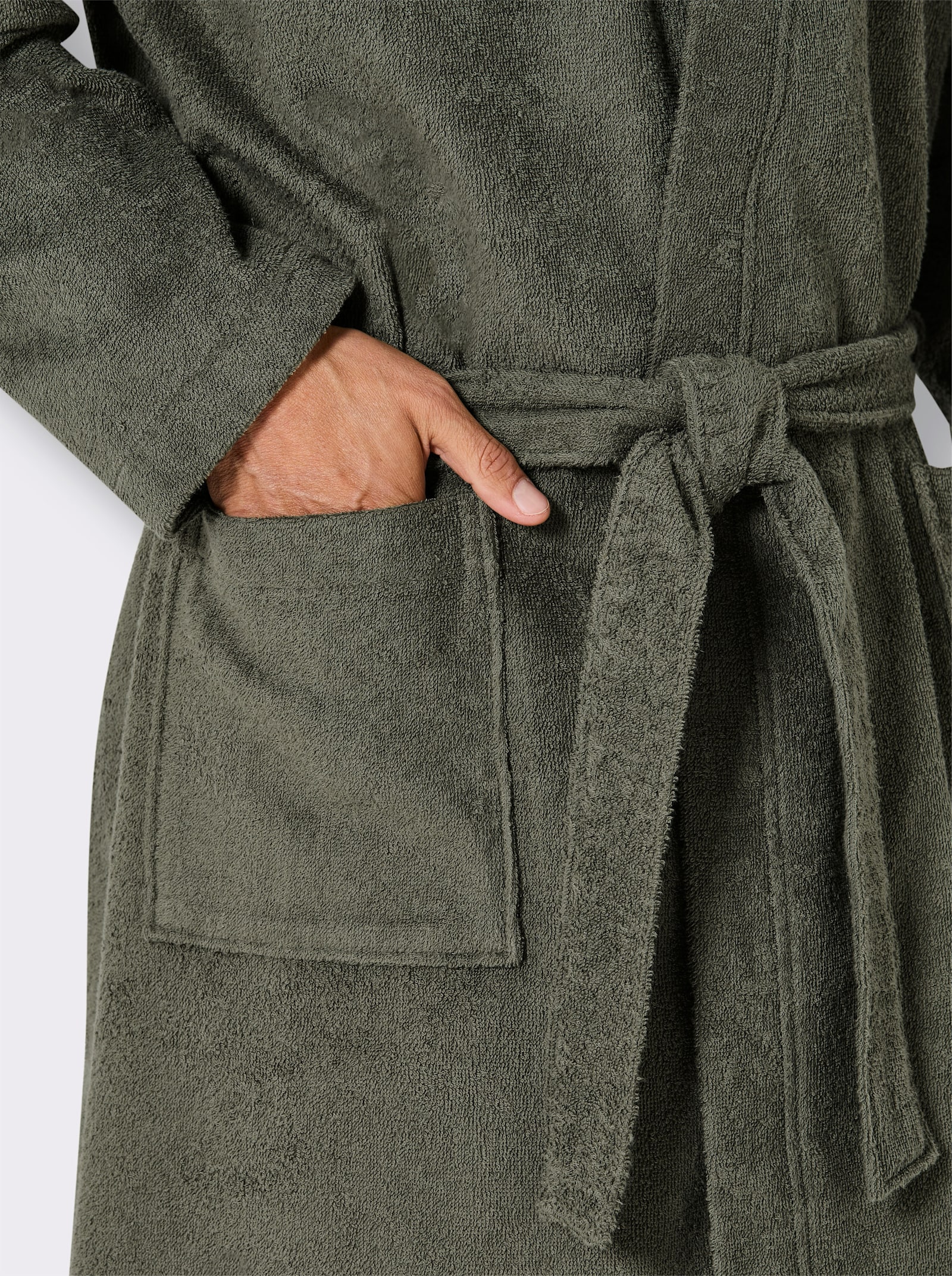 feel good Bademantel in Frottee-Qualität - khaki