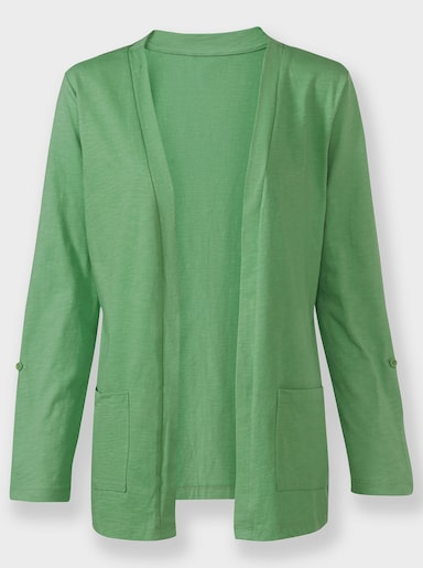 Shirtjacke mit Flammgarn-Struktur - apfel