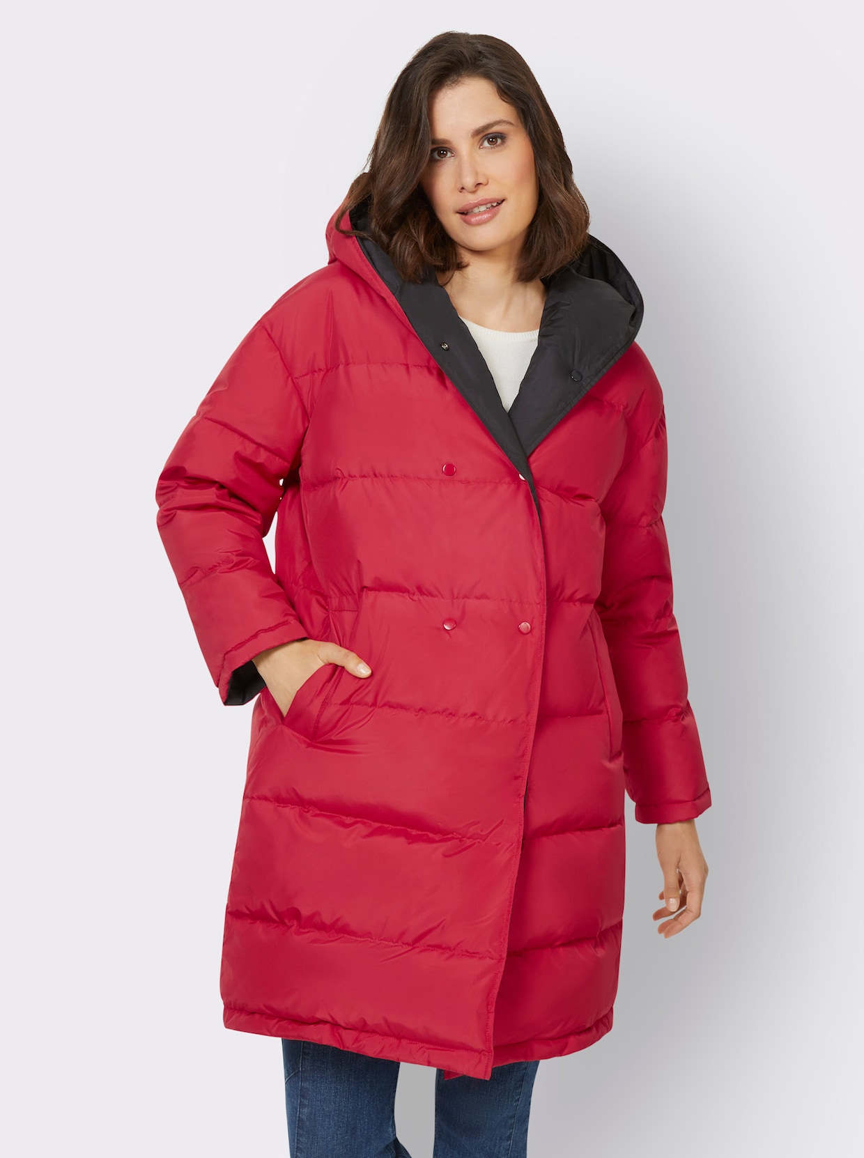 heine Manteau matelassé - rouge-noir