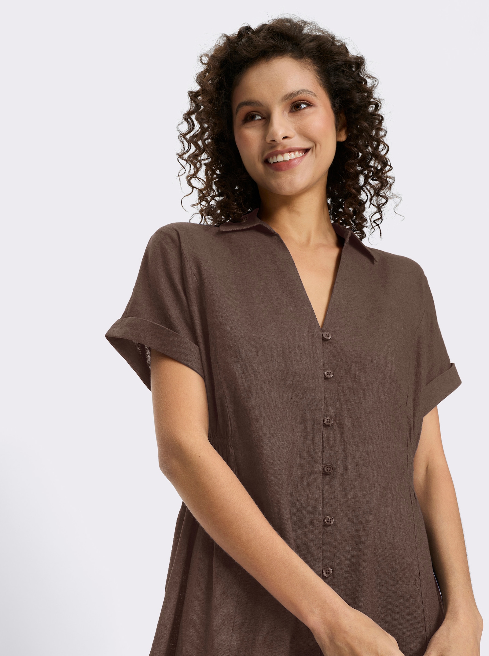 heine Sommerkleid mit Gehschlitz - schoko