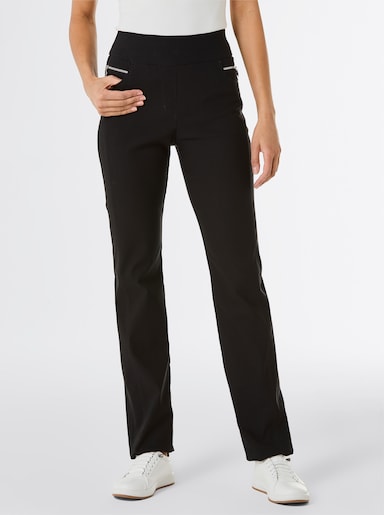 Stehmann Comfort line Schlupfhose mit Zierreißverschluss - schwarz