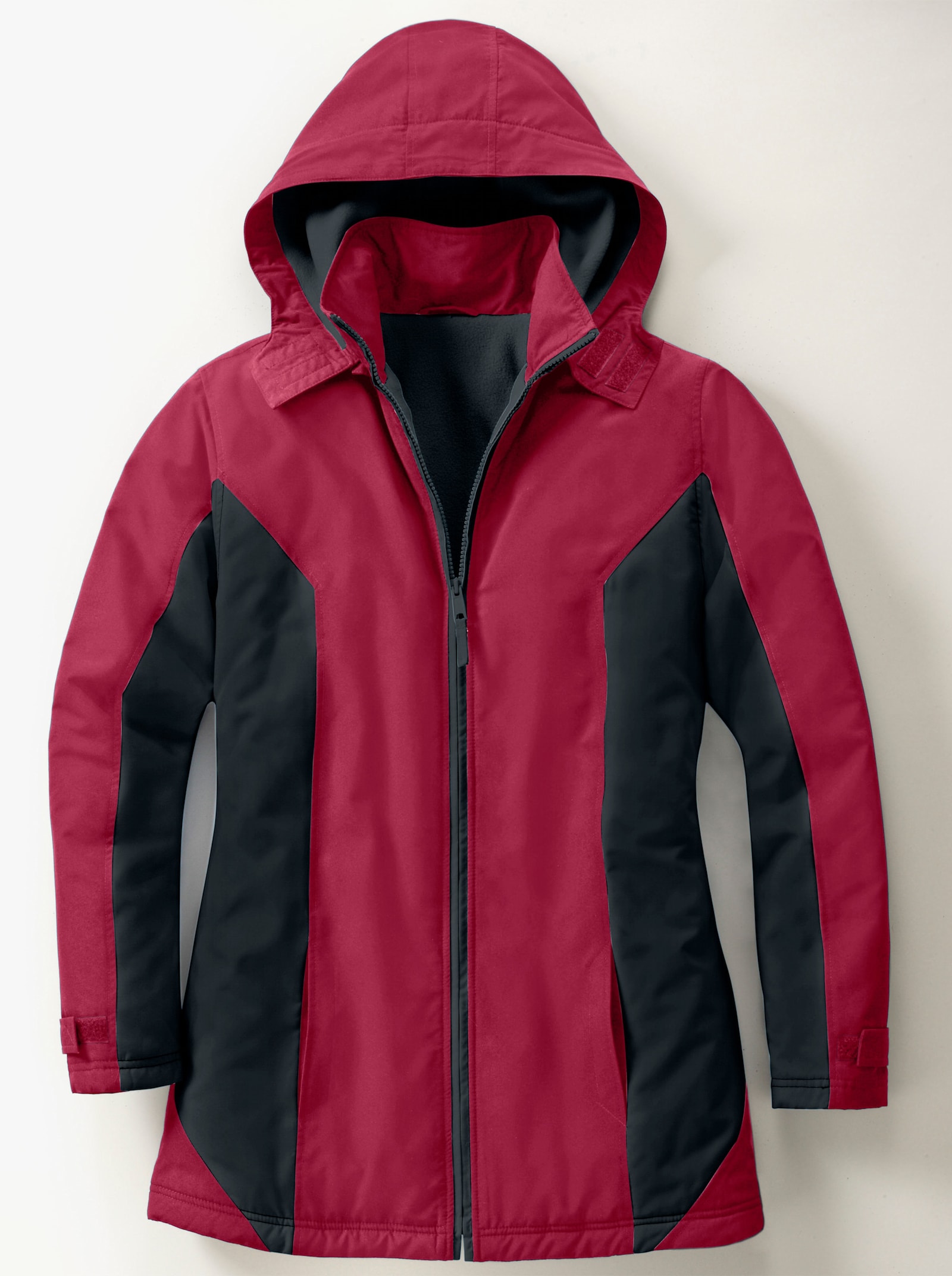 Funktionsjacka med fleecefoder - röd-svart