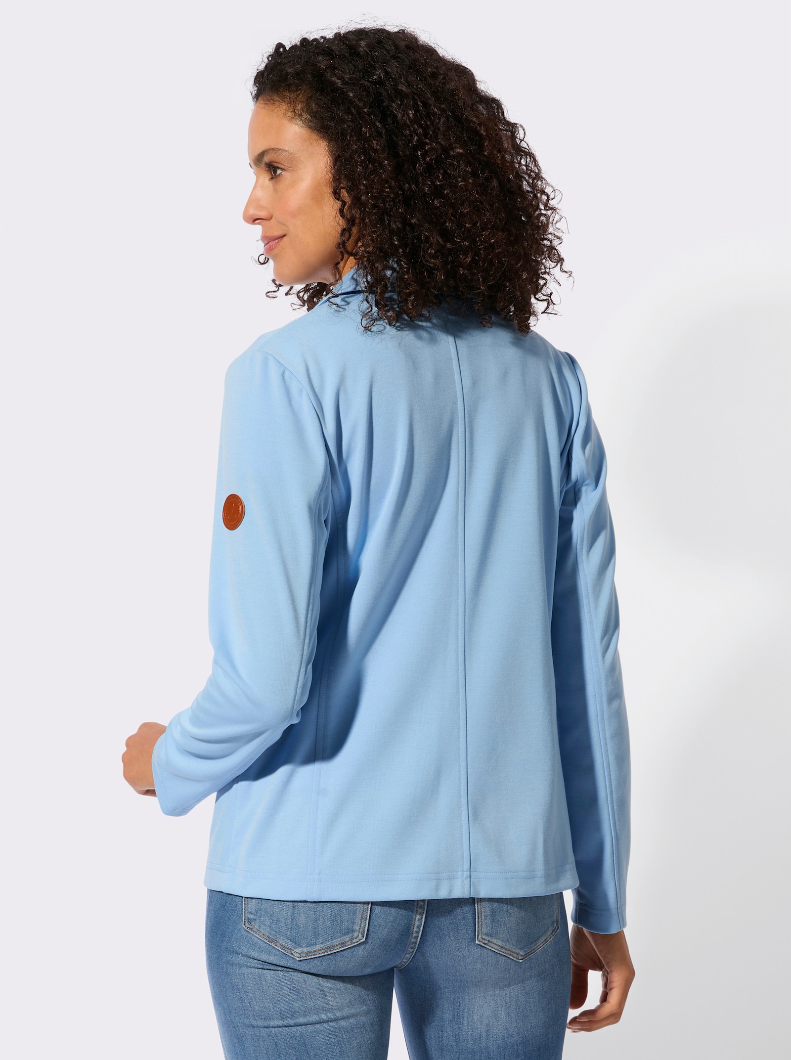 Žerzejový blejzr z interlokové pleteniny - ledová modrá