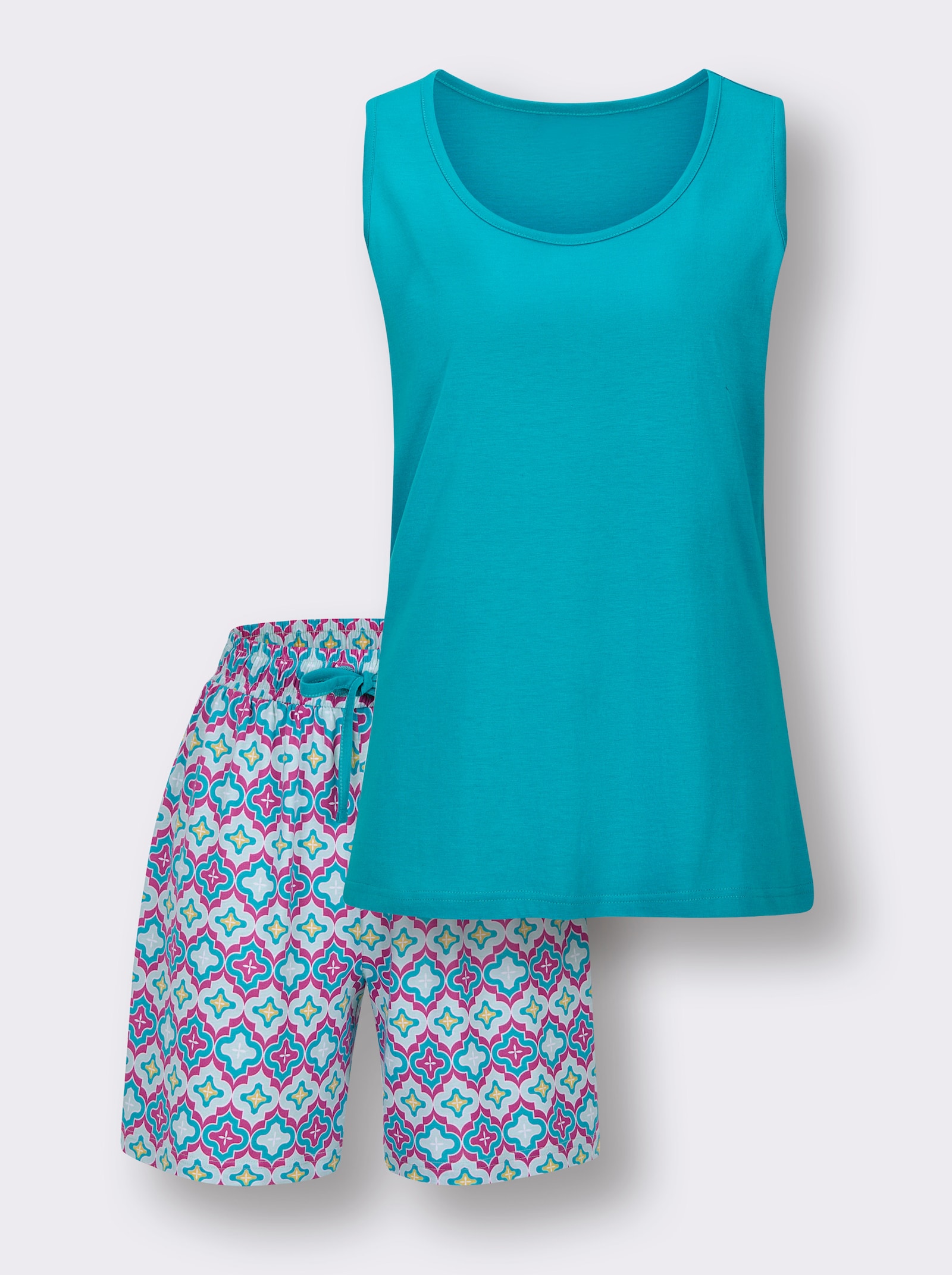 wäschepur Shorty - türkis-mint-bedruckt