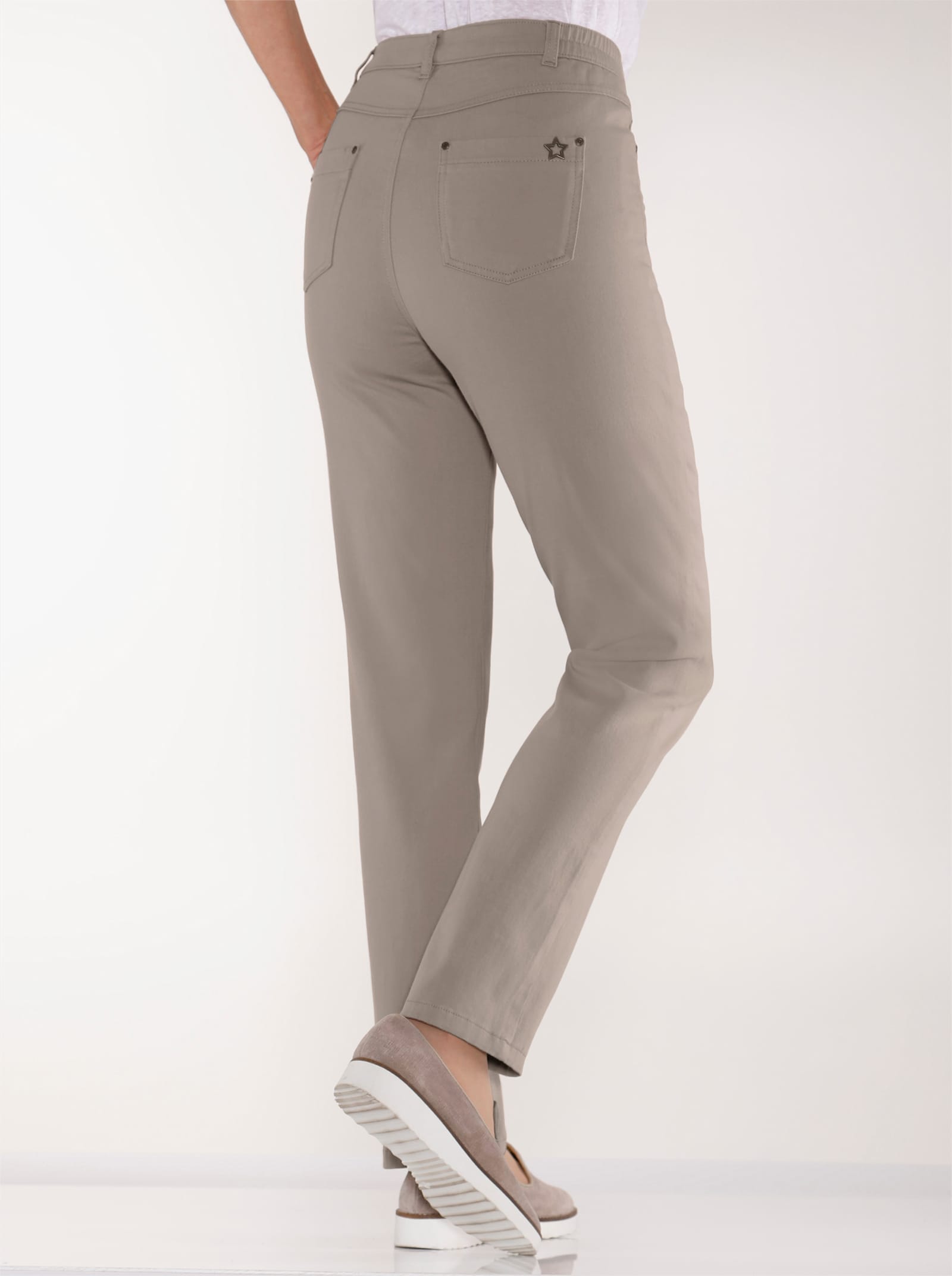 5-pocketsbroek met comfortband opzij - sesam