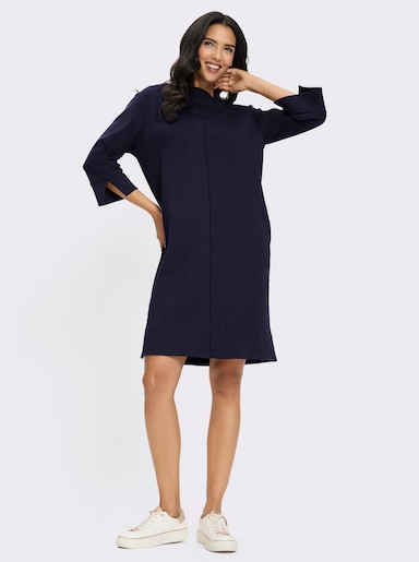 Jerseykleid mit U-Boot-Ausschnitt - marine