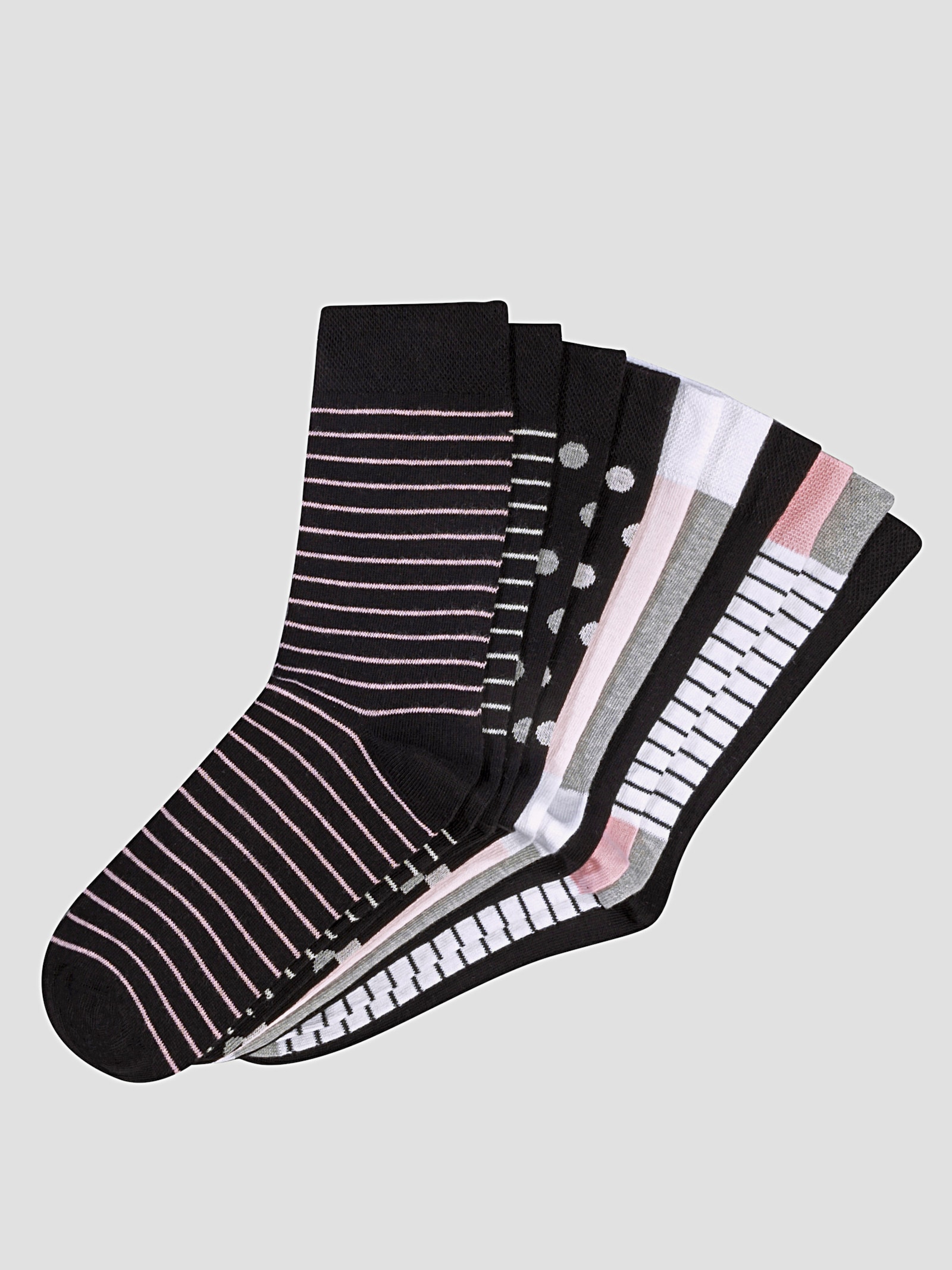 wäschepur Socken - schwarz-rosé